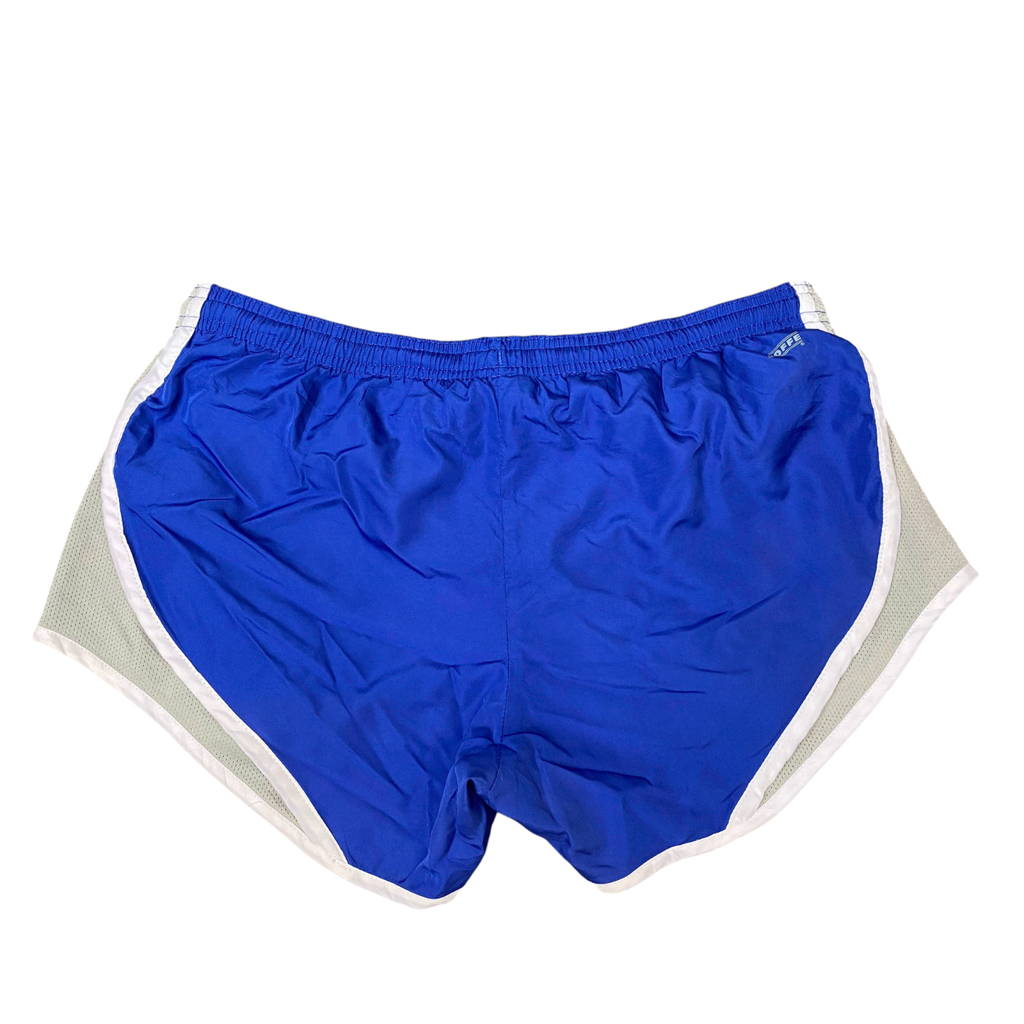 Sprinter Shorts Womens L Blue Grey Gym Running Elastic Waist Drawstring Outdoor