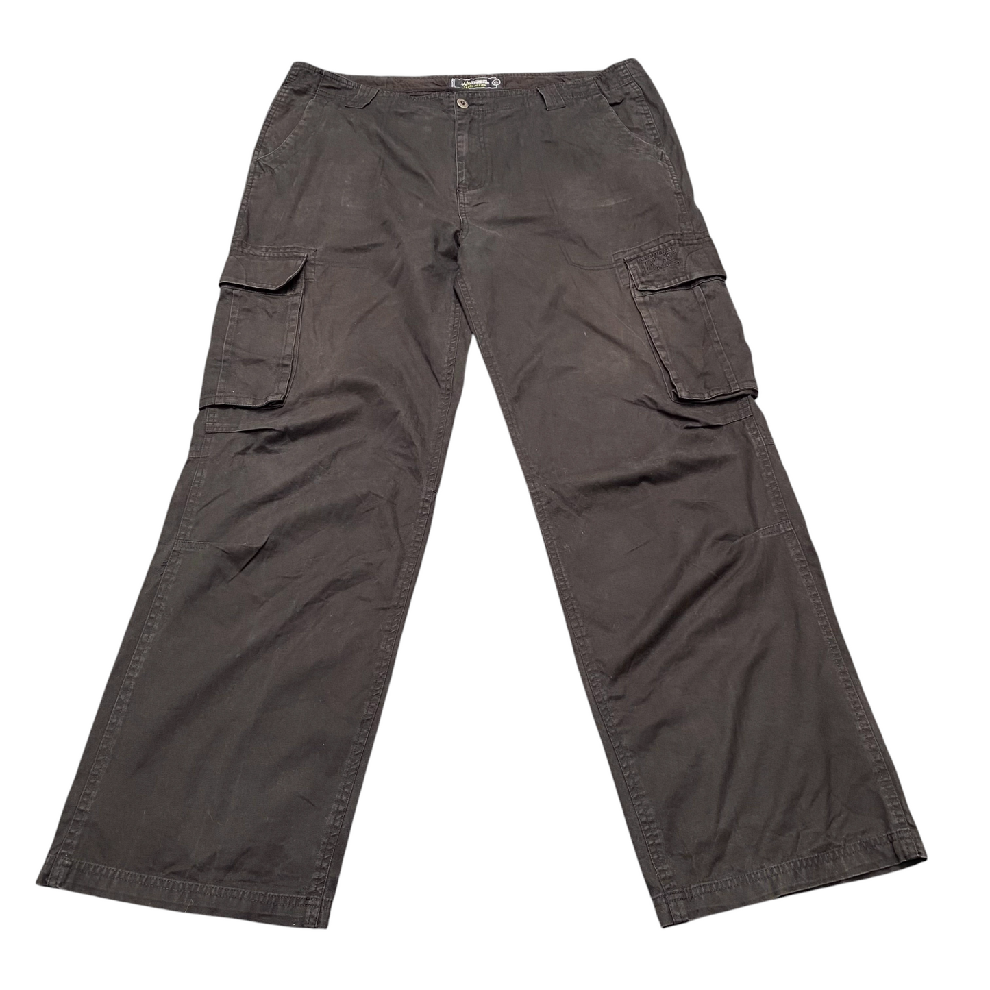 Cargo Trousers Men's XL Black Pockets Casual Straight Leg Workwear Outdoor