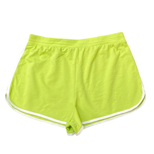 No Boundaries Sprinter Running Shorts Womens L Green Elastic Waist Dolphin Hem