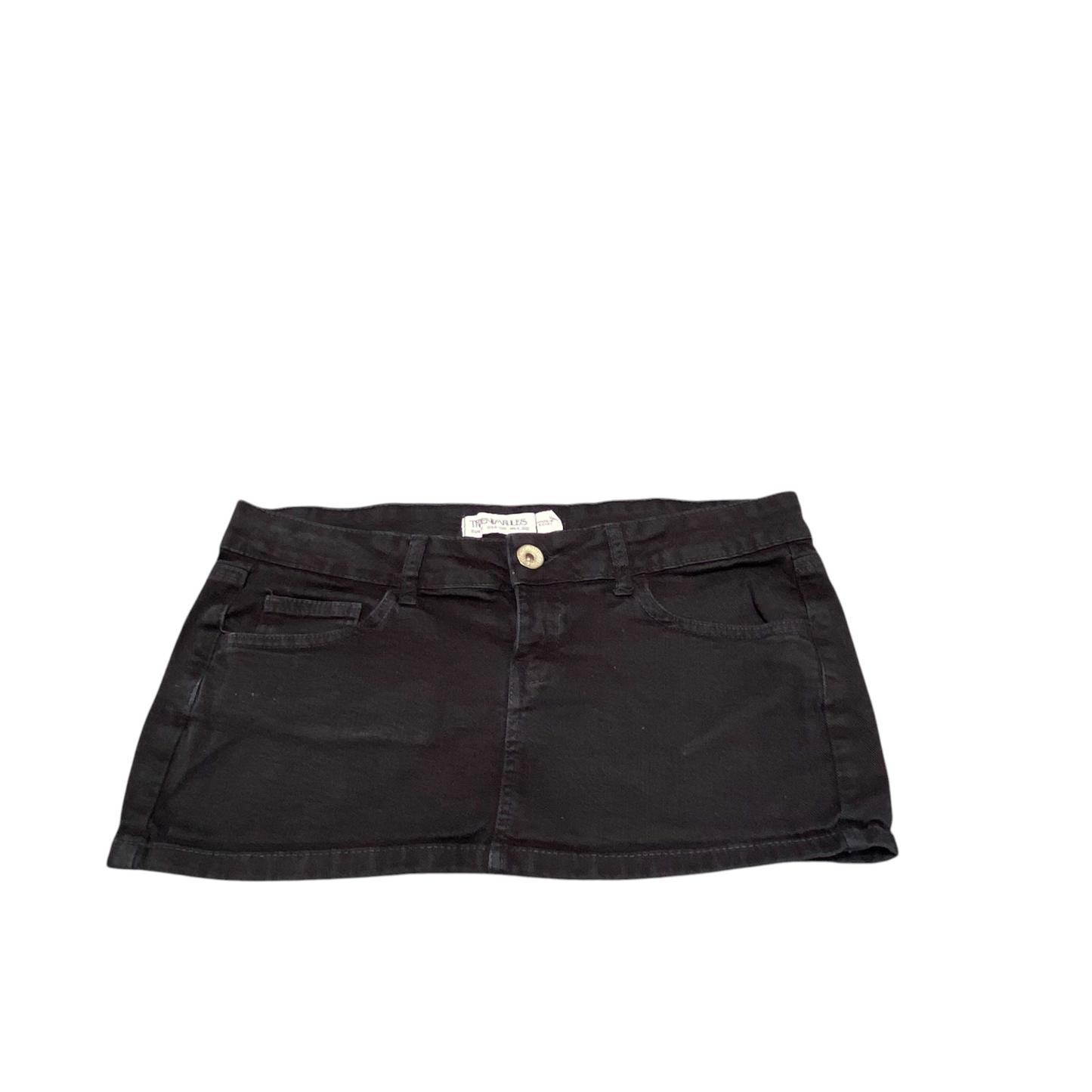TR Denim Rules Short Skirt Womens L Black Denim Dark Wash Pockets Outdoor