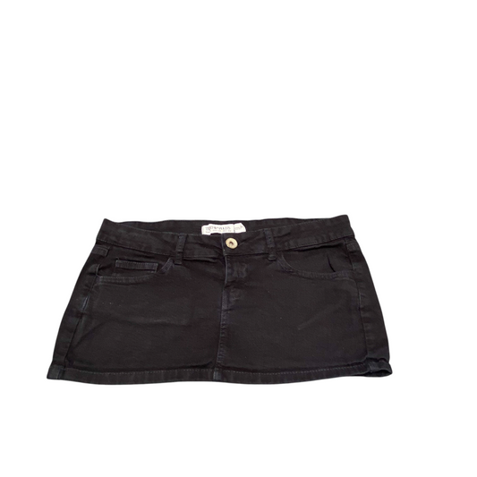 TR Denim Rules Short Skirt Womens L Black Denim Dark Wash Pockets Outdoor