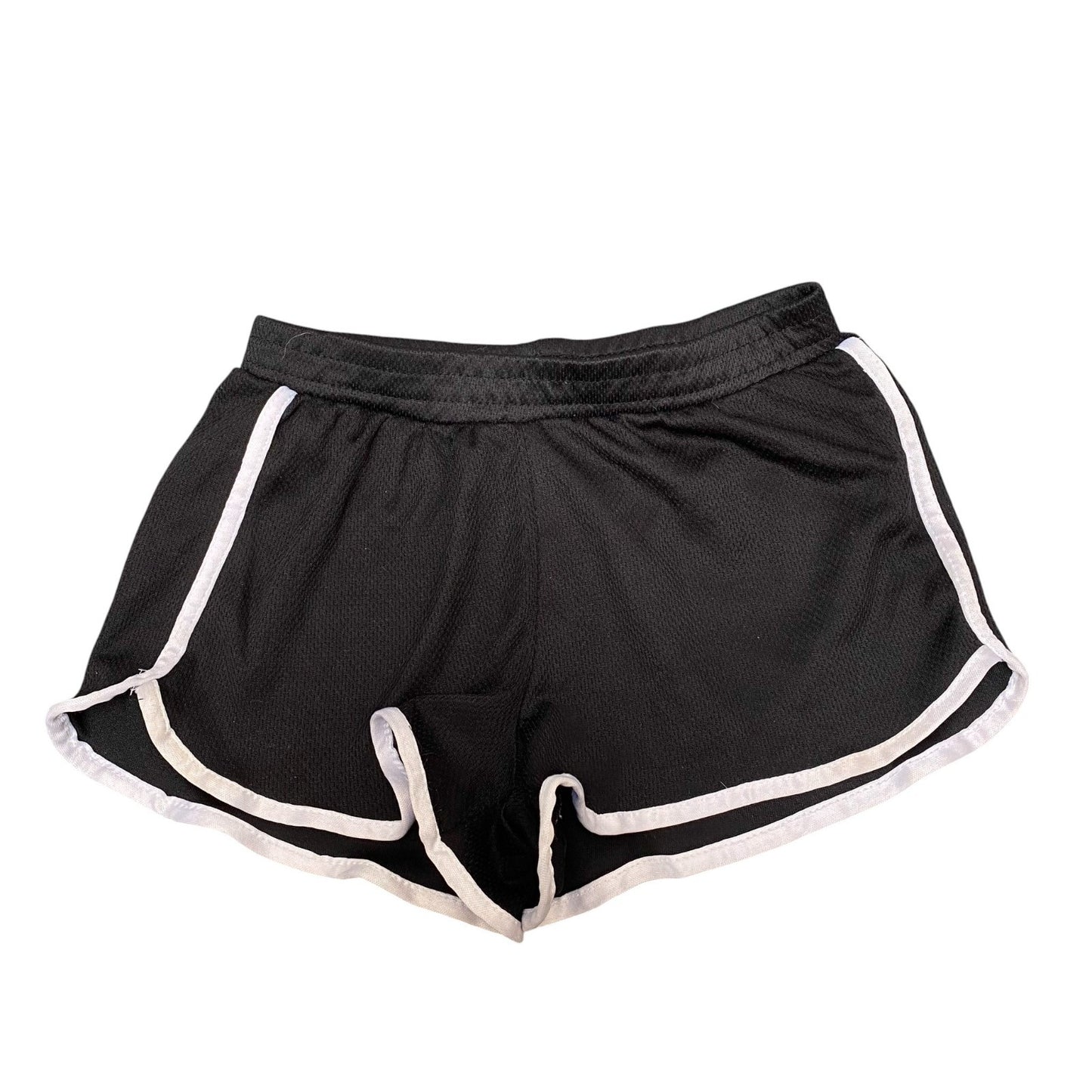 Derek Heart Sprinter Shorts Womens Small Black Mesh Gym Training Elastic Waist