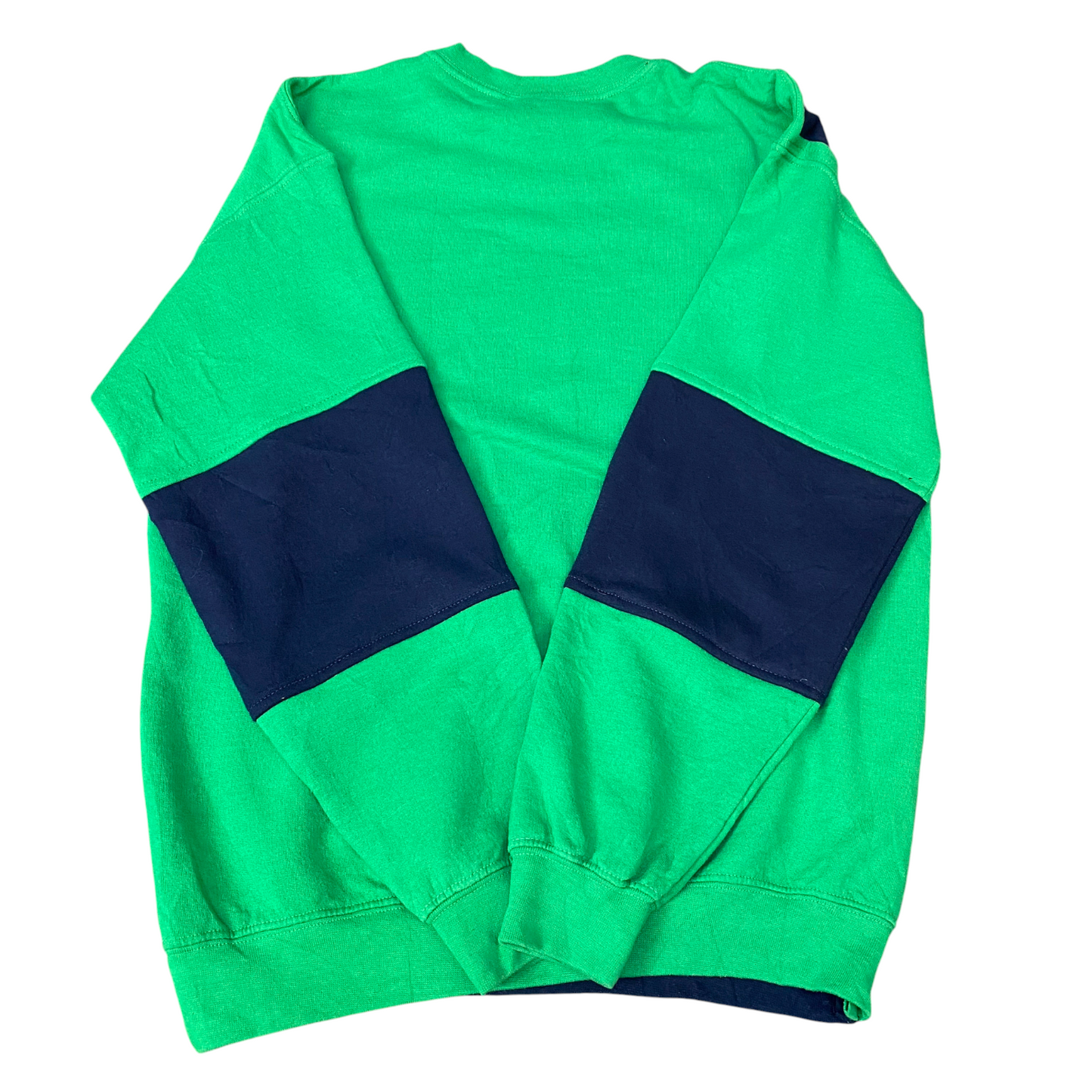 Nike Reworked Sweatshirt Mens M Blue Green Embroidered Spellout Logo Vintage Y2K