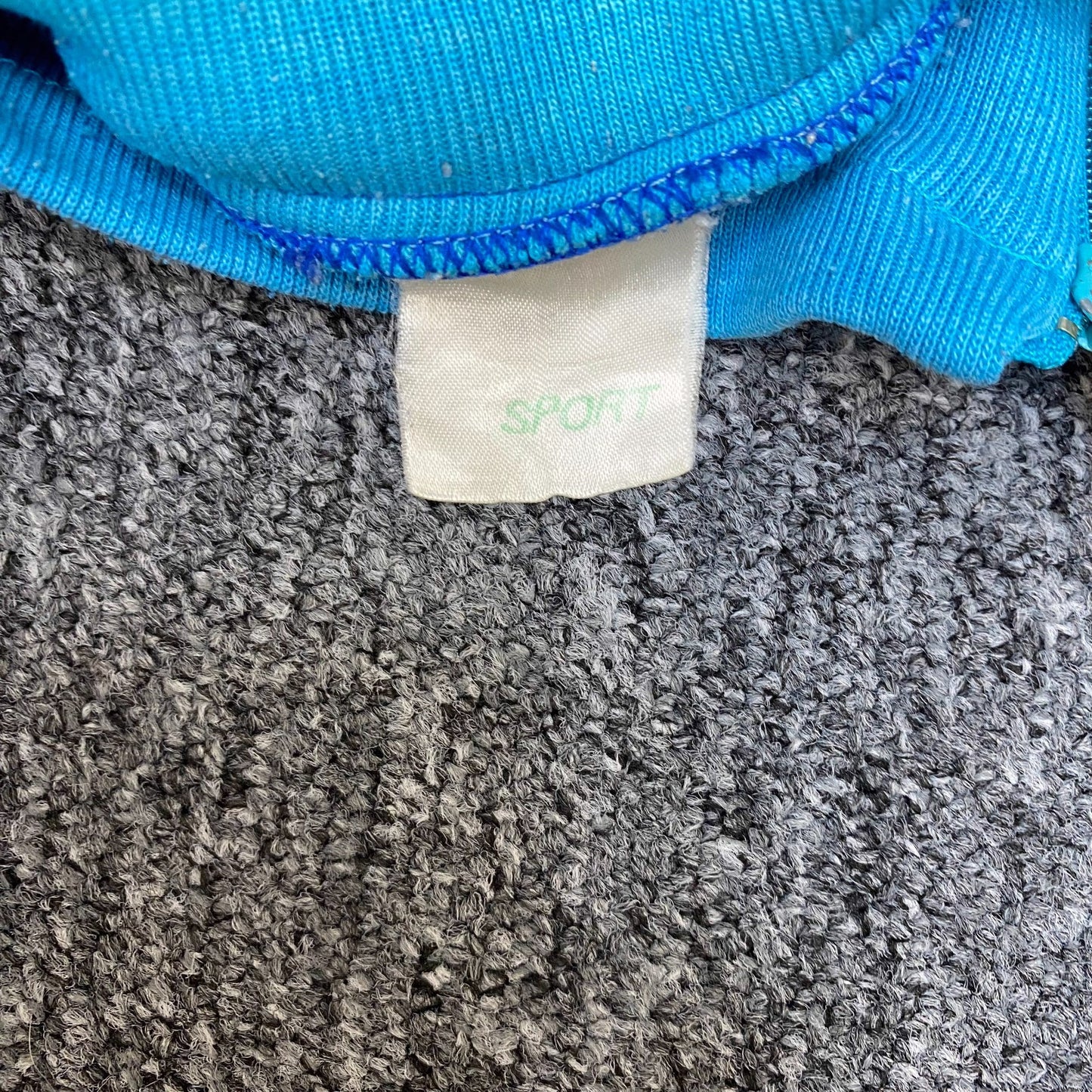 Jumper Mens Medium Blue Long Raglan Sleeve High Neck 1/4 Buttons Pullover