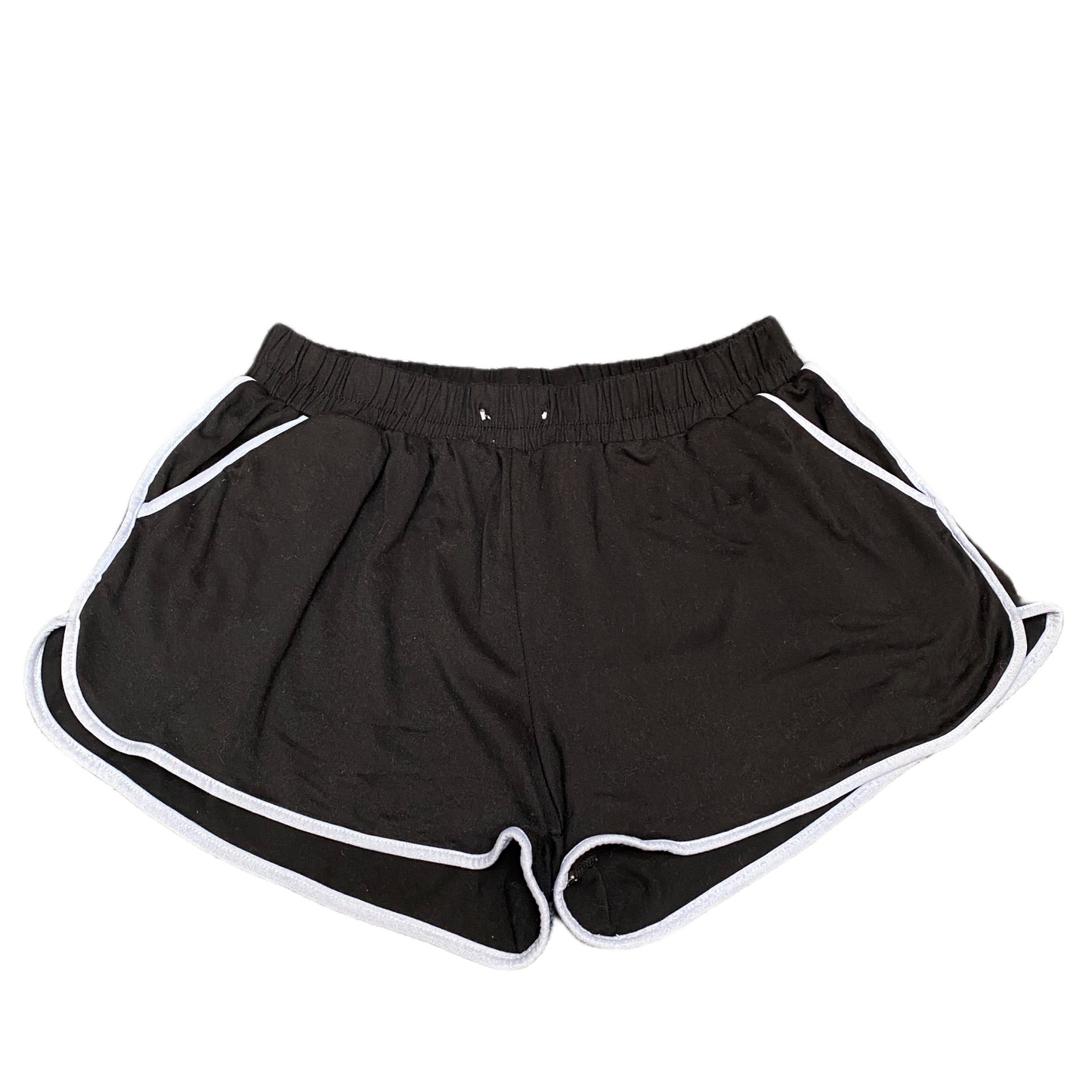 Running Sprinter Shorts Womens M 26" Waist Black Athletic Workout Dolphin Hem