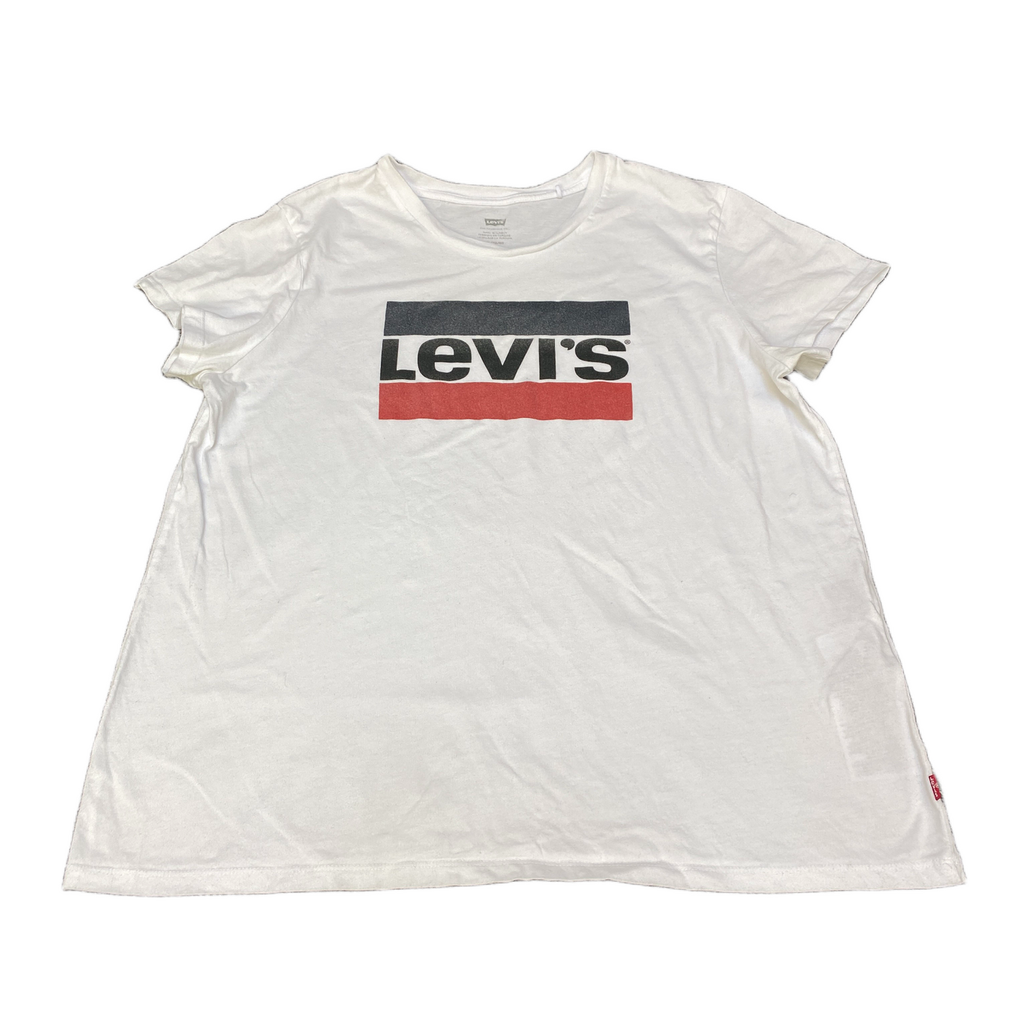Levi's Perfect T-Shirt Womens XL White Graphic Print Stretch Round Neck Pullover