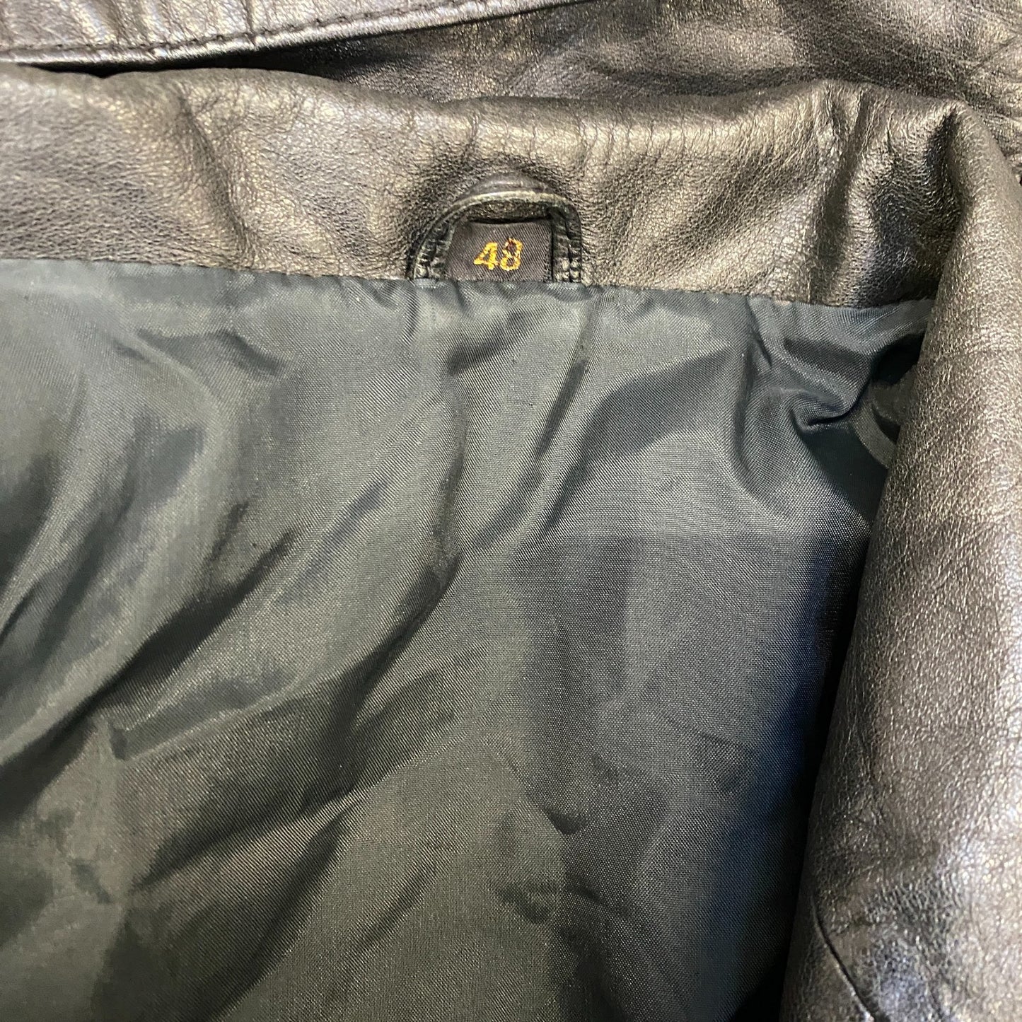 Women Leather Blazer Jacket Medium Black Long Sleeve Notch Lapel Single Breasted