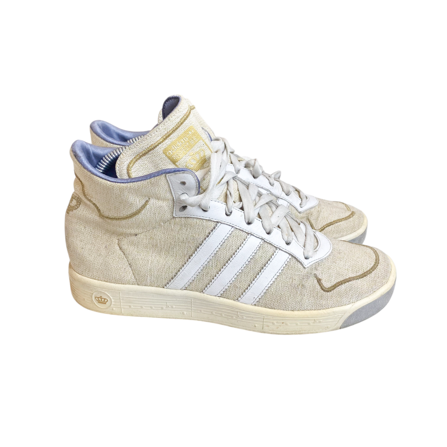 Adidas Respect Me Sneakers Shoes Men's UK 5  Canvas White High Top Lace Up