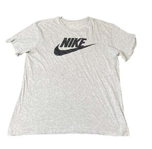 Nike T-Shirt Women's Large Grey Swoosh Logo Crew Neck Short Sleeve Pullover Tee