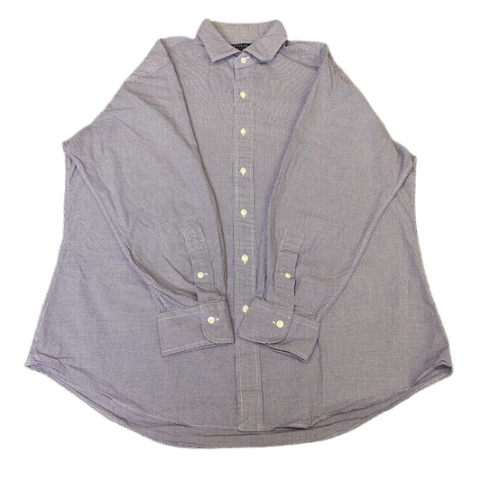 Polo Ralph Lauren Dress Shirt Mens 17 Grey Custom Fit Long Sleeve Button Up
