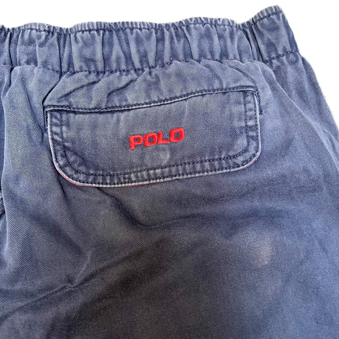 Vtg Polo by Ralph Lauren Shorts Mens L 34" Waist Navy Elastic Waist Drawstring