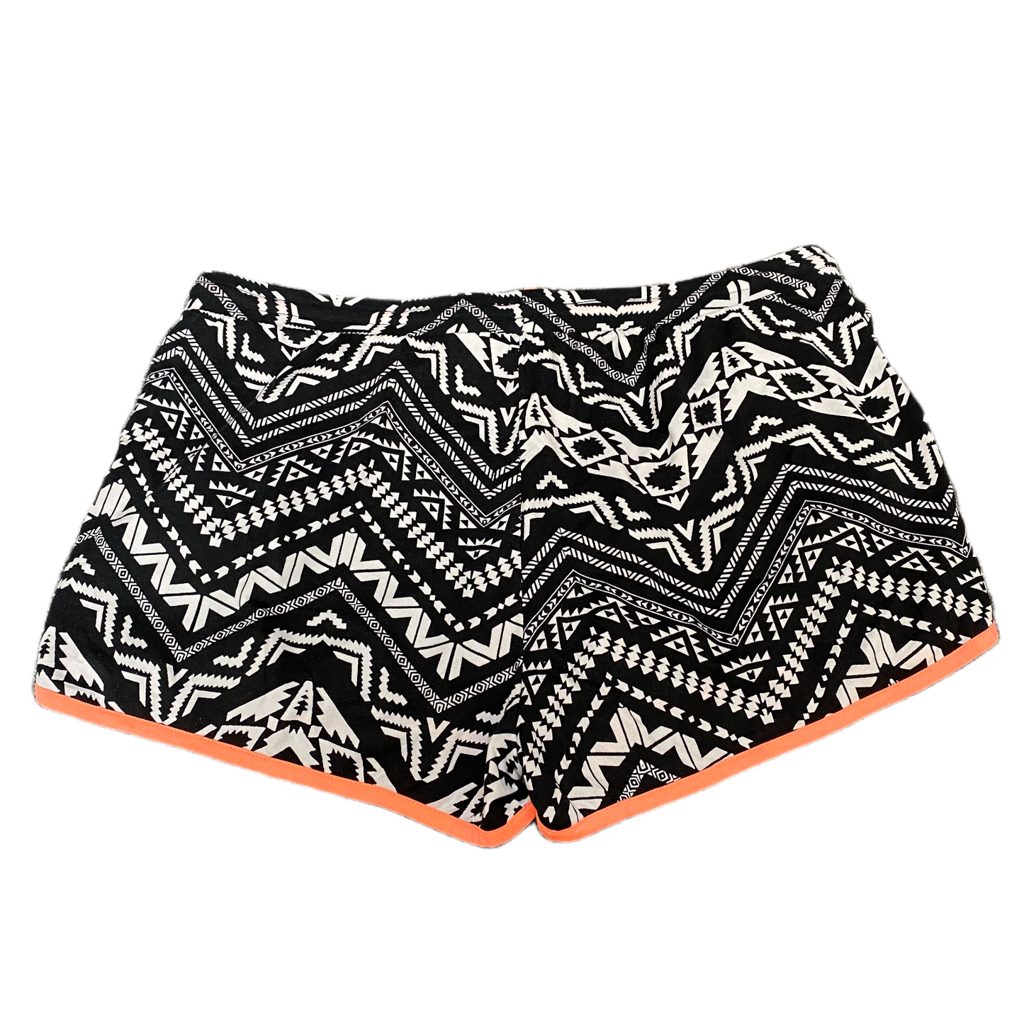 Running Sprinter Shorts Womens 2XL 37" Waist Black White Patterned Dolphin Hem