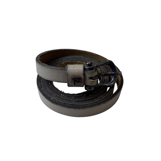 Express Waist Belt Womens Grey Genuine Leather Adjustable Pin Buckle Size 33 in