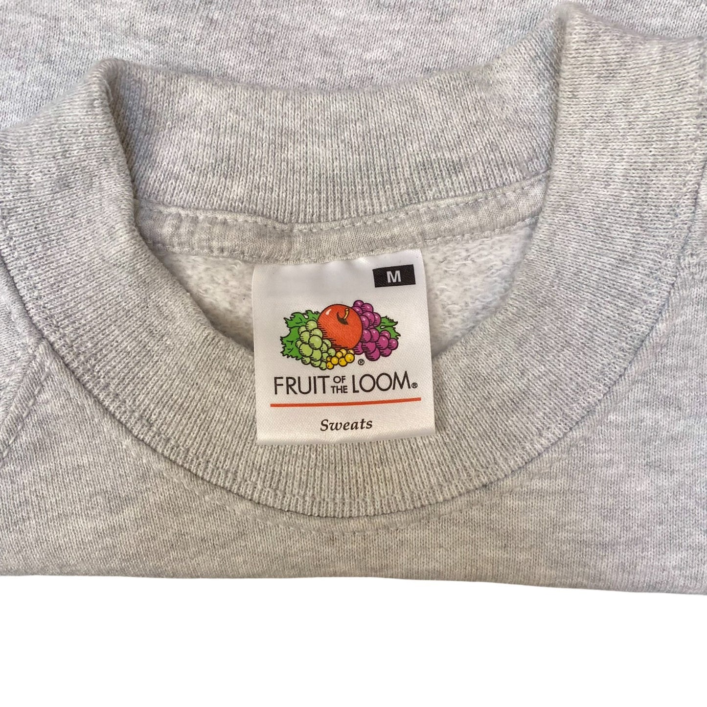 Fruit Of The Loom Sweatshirt Mens Medium Grey Tom Cat Embroidered Crew Neck