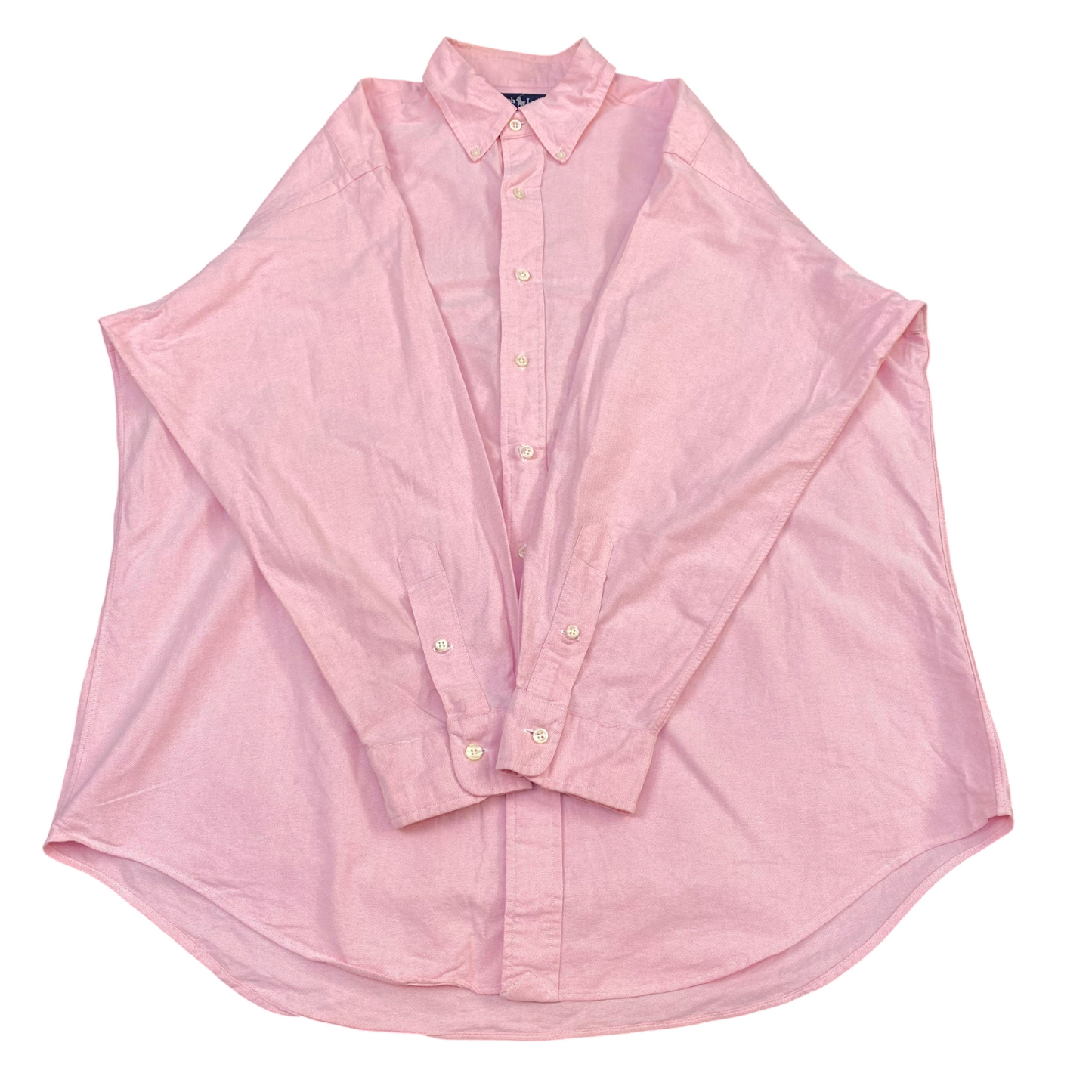 Ralph Lauren Formal Shirt Mens L Pink Yarmouth Solid Long Sleeve Button Down