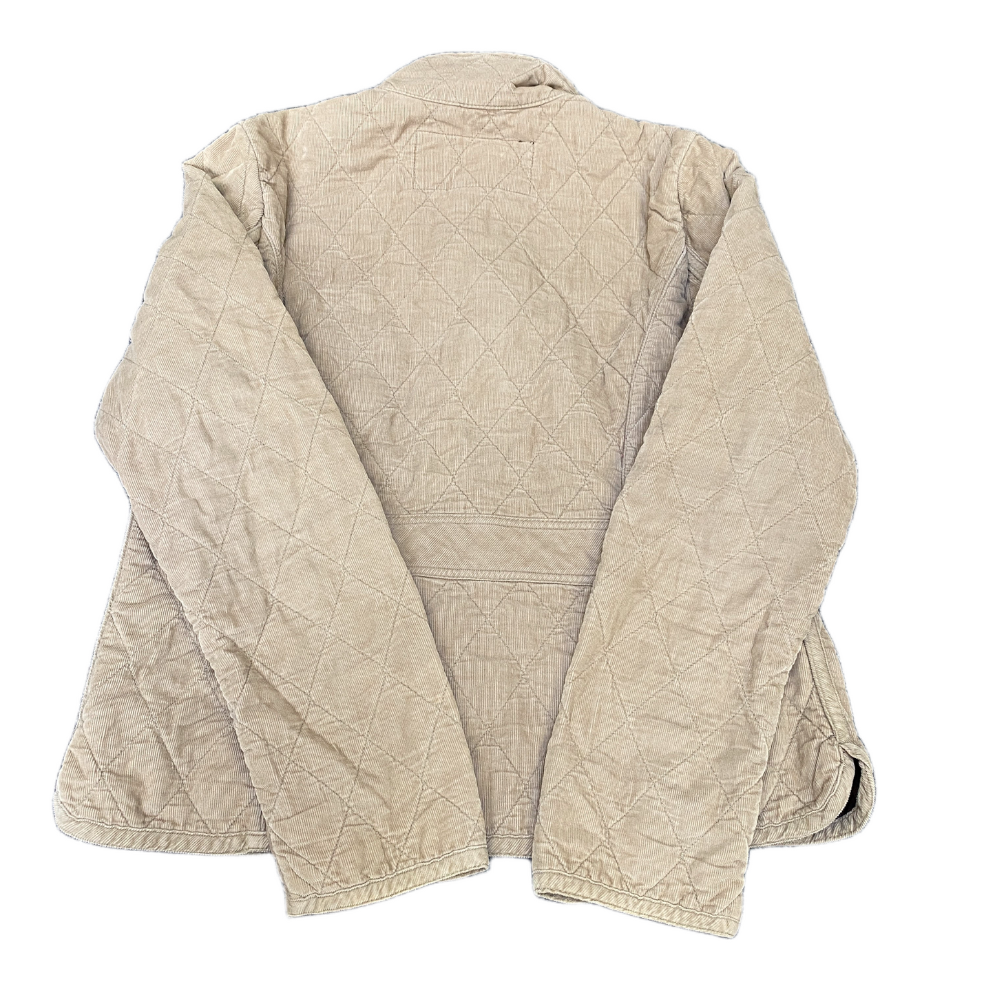 Eddie Bauer Corduroy Quilted Jacket Womens Medium Tan Long Sleeve Full Zipper