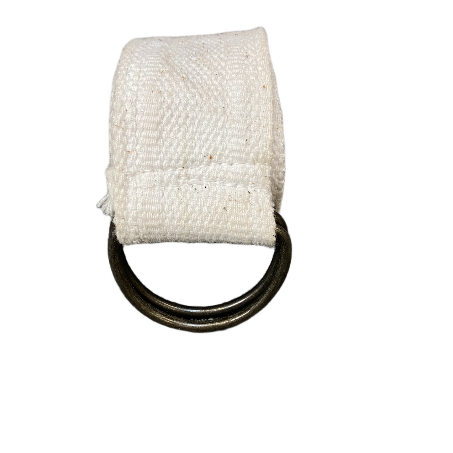 Men's Yoga Belt White Canvas Adjustable Metal D-Ring Buckle 48 inches