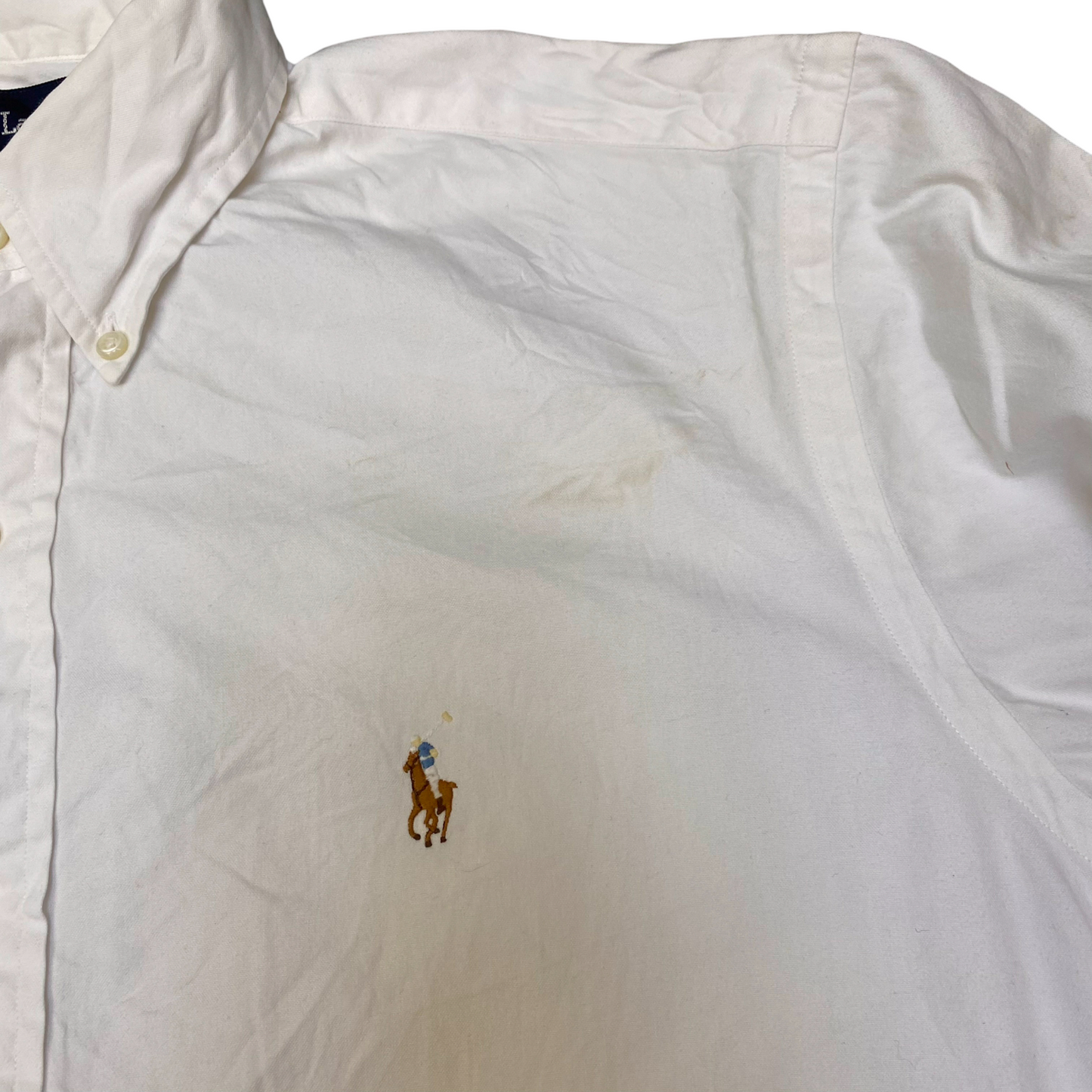 Ralph Lauren Formal Shirt Mens M White Yarmouth Long Sleeve Pony Button Down