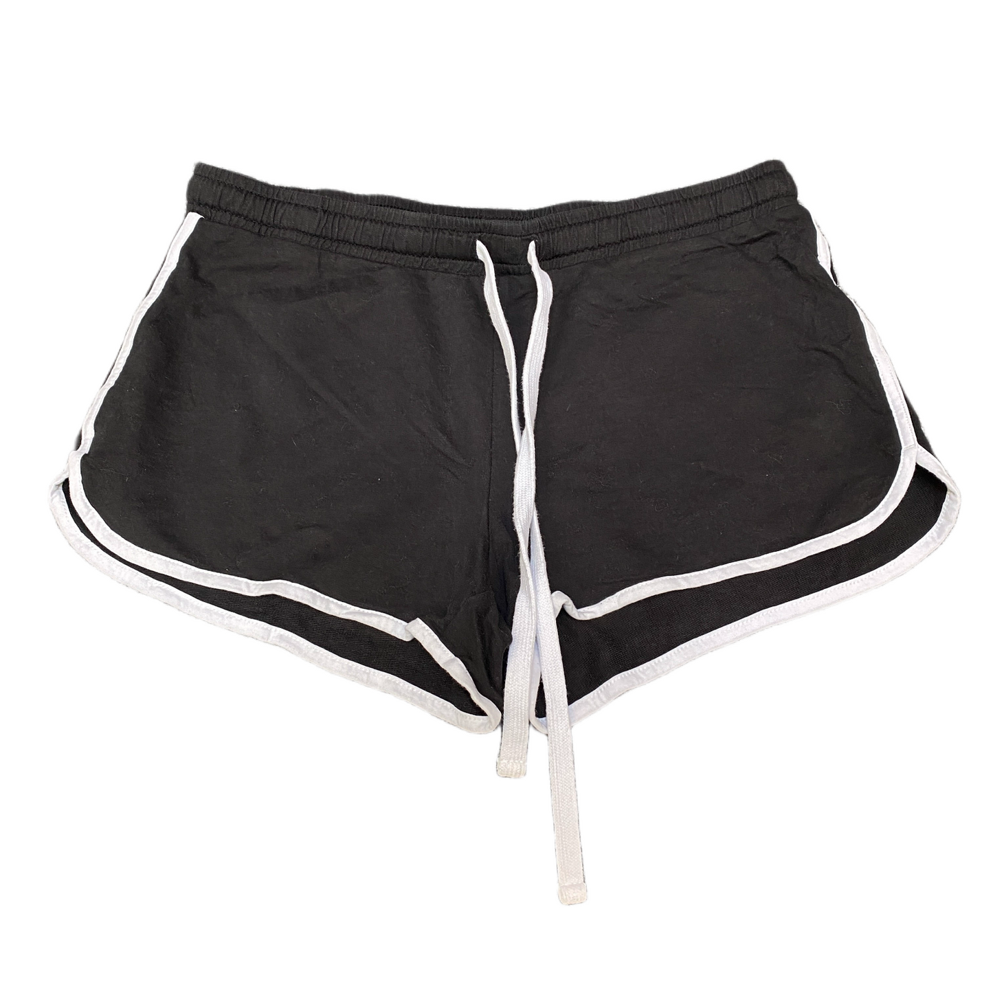 Running Sprinter Shorts Womens Large 33" Waist Black Gym Athletic Dolphin Hem