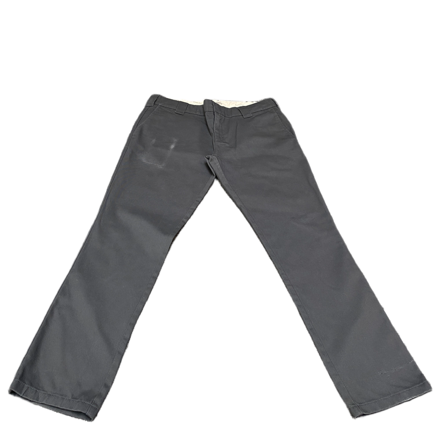 Dickies Chino Pants Fits as Mens 41" Waist Grey Regular Fit Hook & Eye Trousers