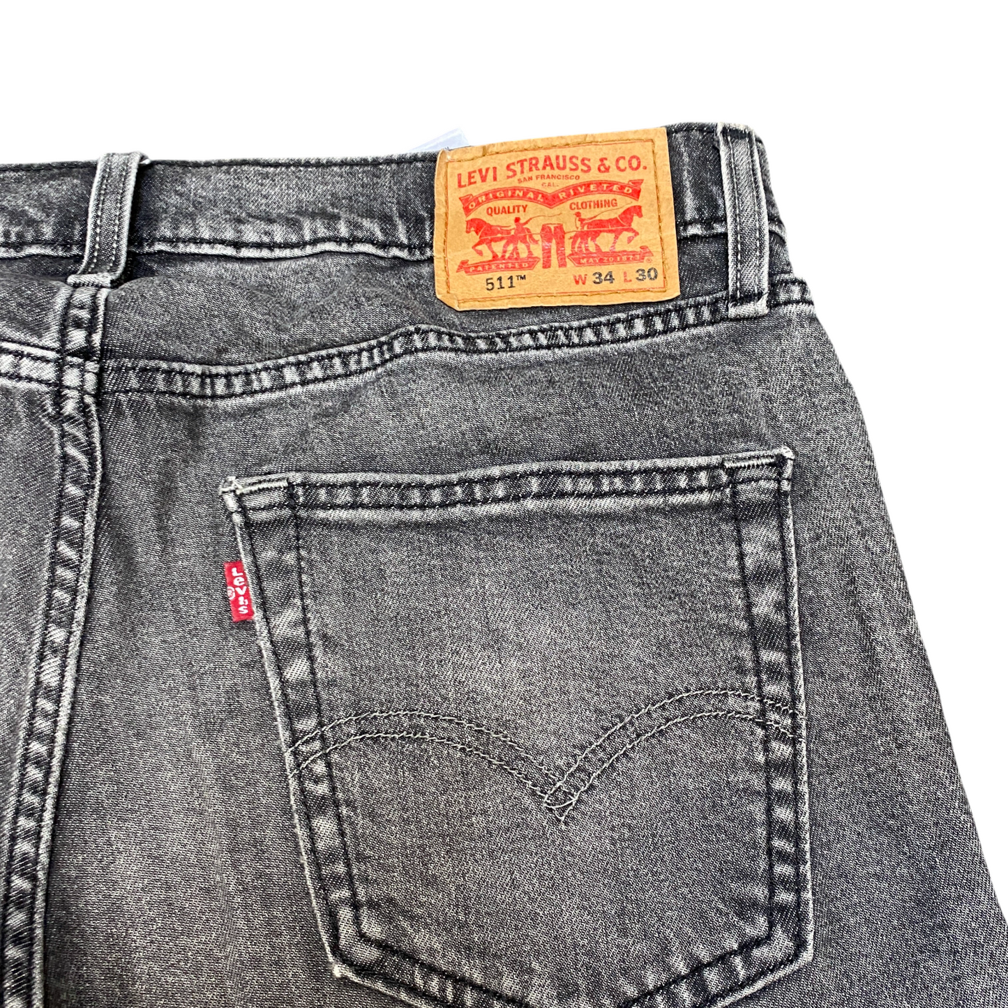 Levi's 511 Jeans Mens 37" Waist Grey Low Waist Streetwear Grunge Straight Leg