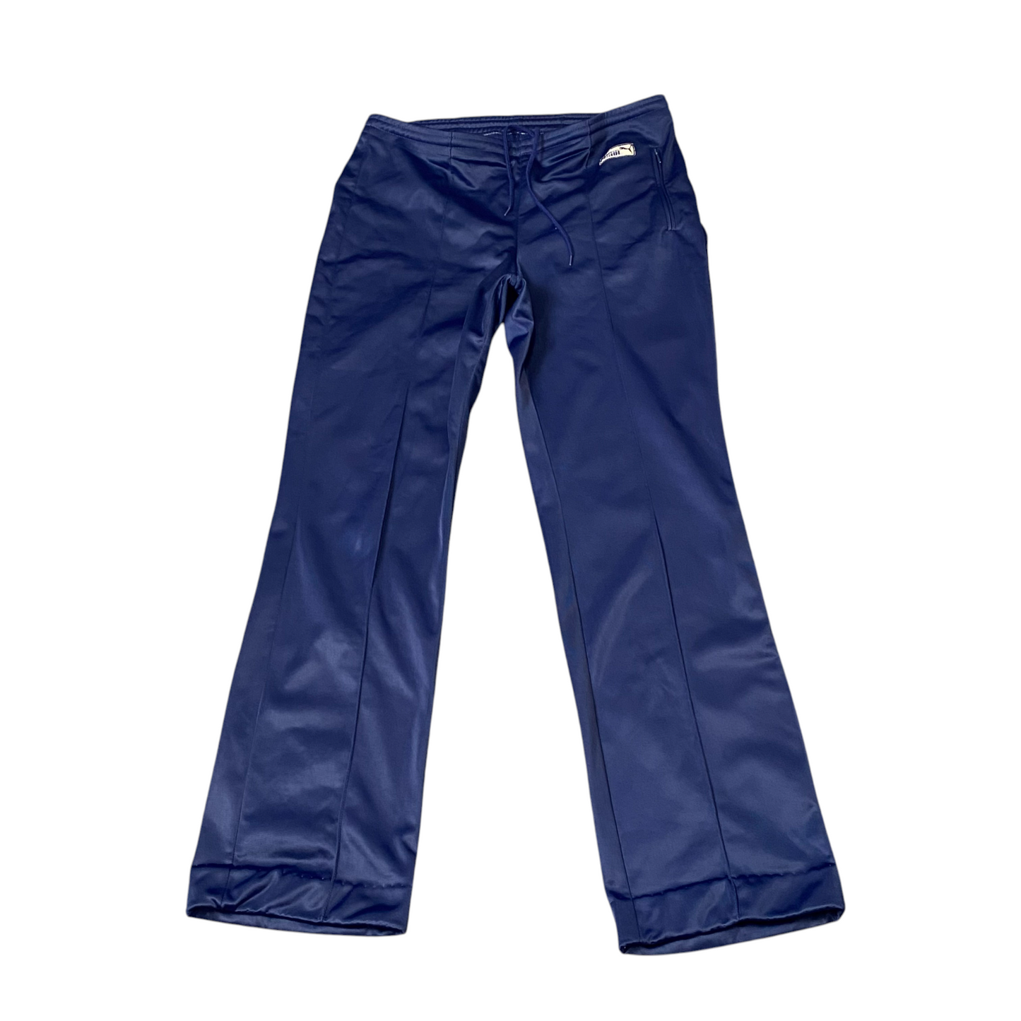 PUMA Joggers Womens L Blue Bootcut Mid Rise Stretch Elastic Waist Track Pants