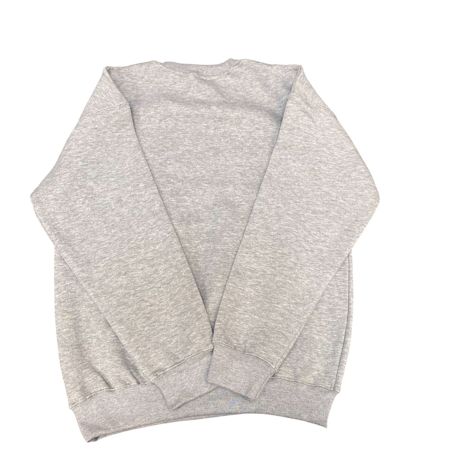 Nike Reworked Sweatshirt Mens Medium Grey Embroidered Spell Out Logo Crew Neck