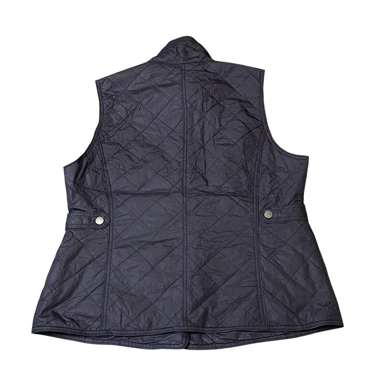 Pendleton Quilted Vest Womens Large Black Sleeveless Lightweight Snap Front