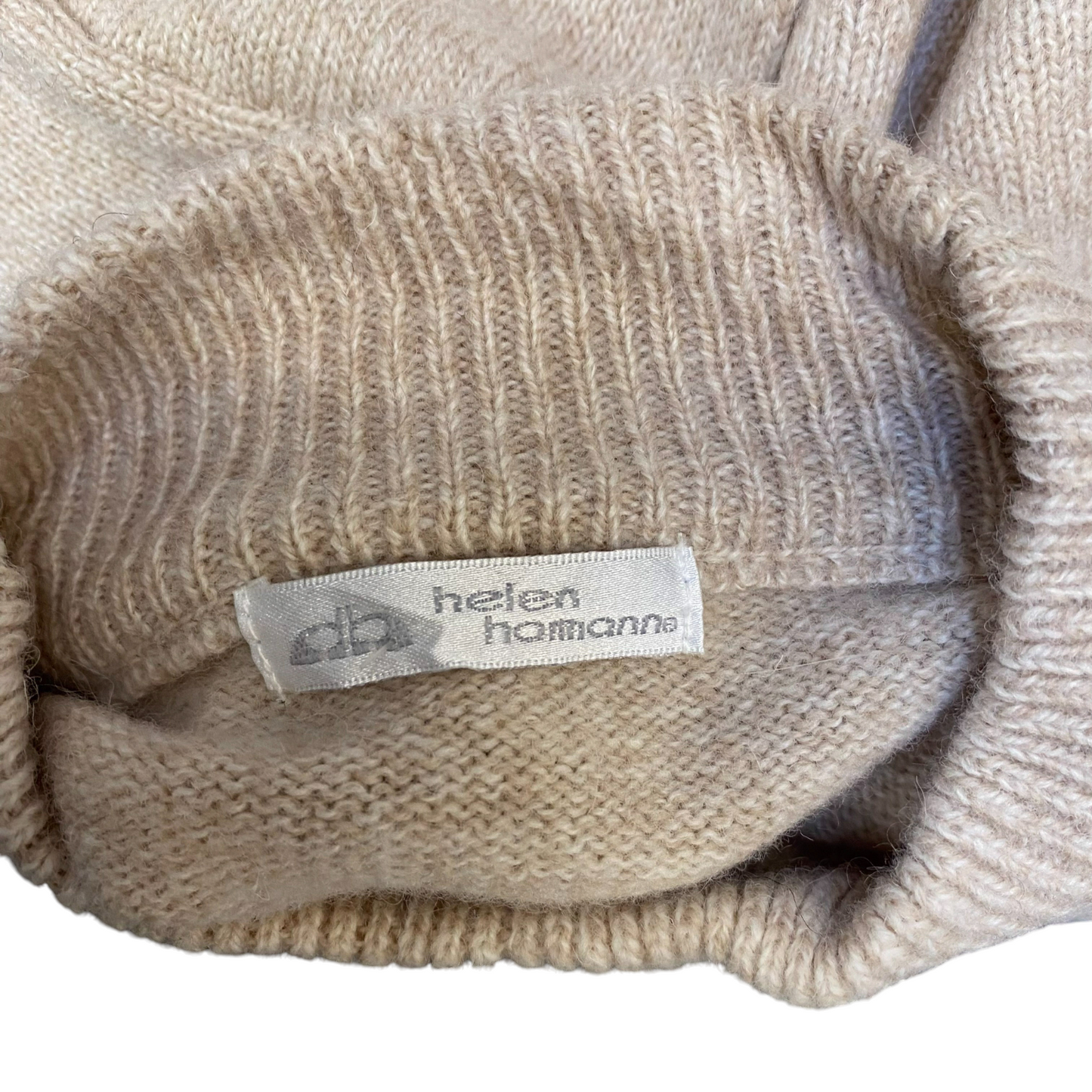 Helen Honnanne Jumper Womens Medium Cream Cable Knit Long Sleeve Mock Neck