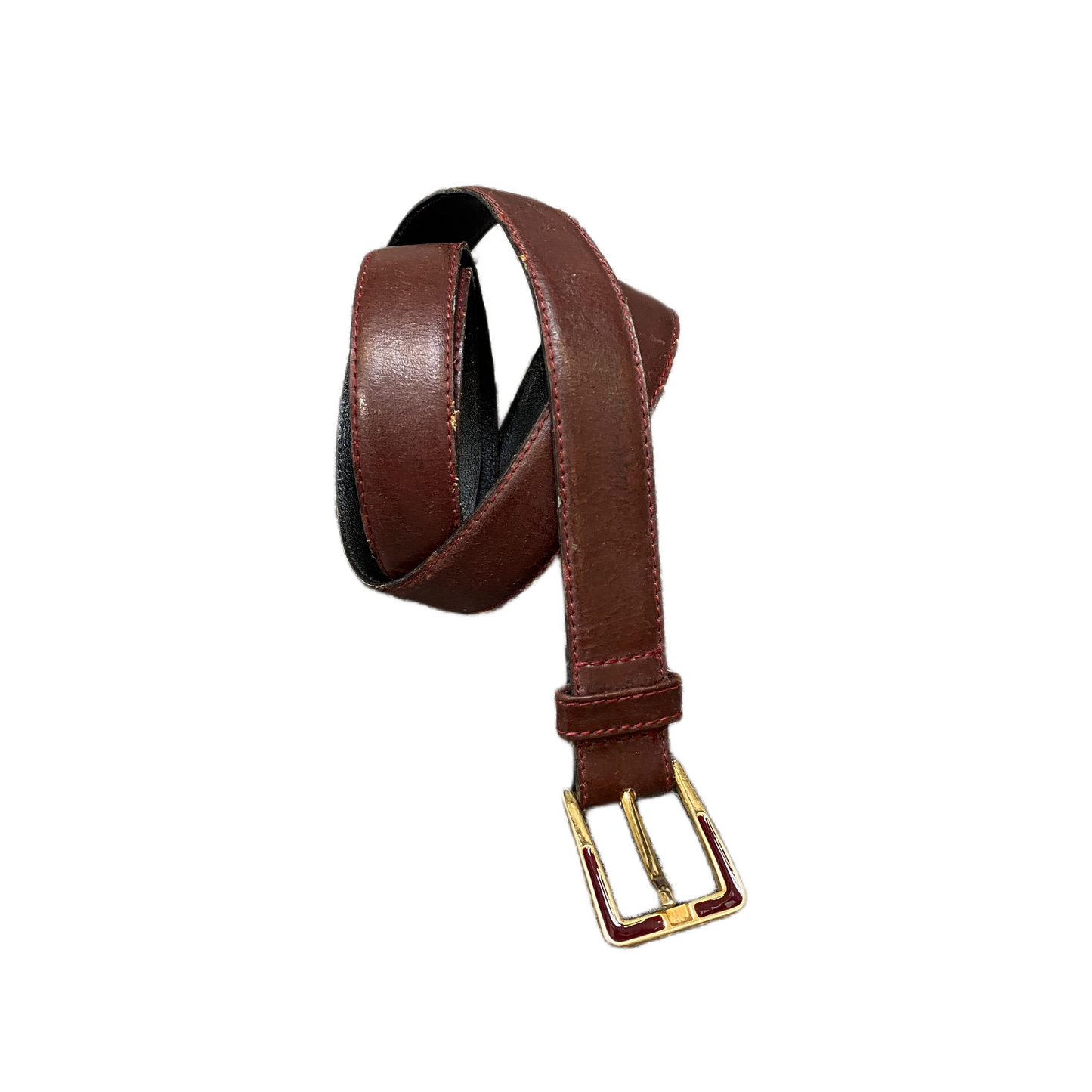 Mens Waist Belt Brown Leather Casual Formal Adjustable Pin Buckle 42.5 inches