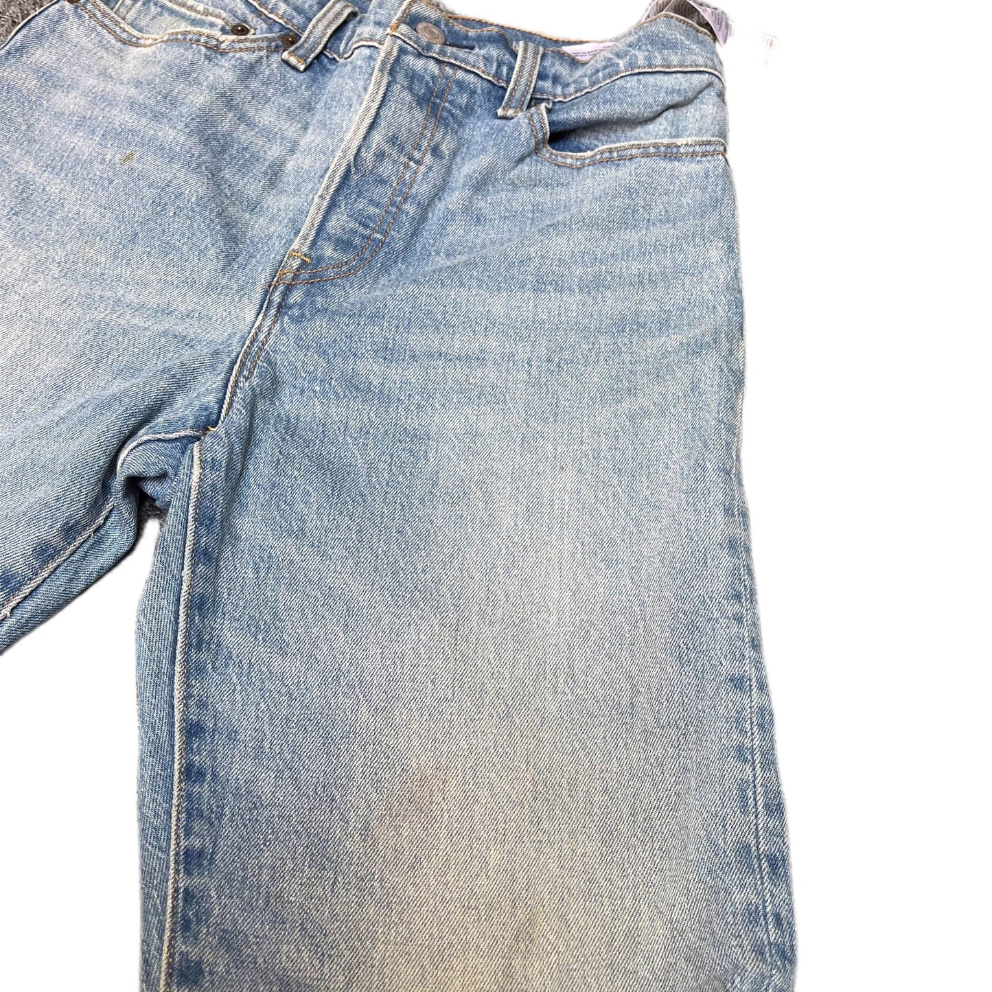 Levis Jean Shorts Fits as Womens Small 26" Waist Blue Denim Light Wash Red Tab