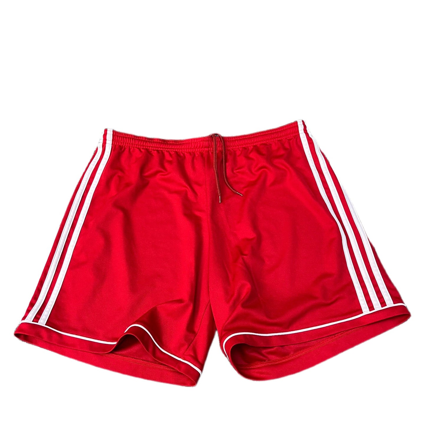 Adidas Climalite Squadra 17 Athletic Shorts Mens Large 32" Waist Red 3-Stripes