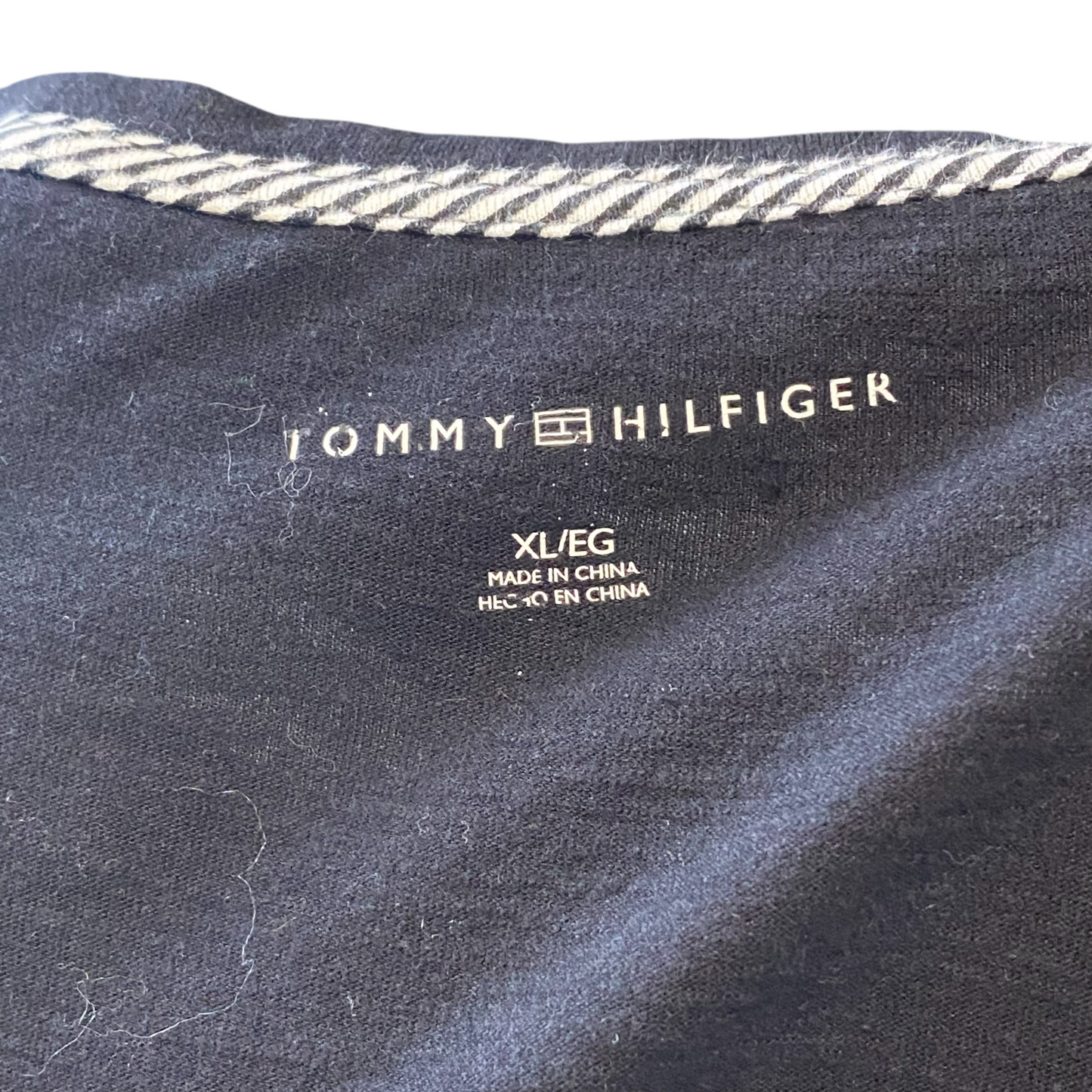 Tommy Hilfiger Tee Shirt Womens XL Black Solid Short Sleeve V Neck Pullover