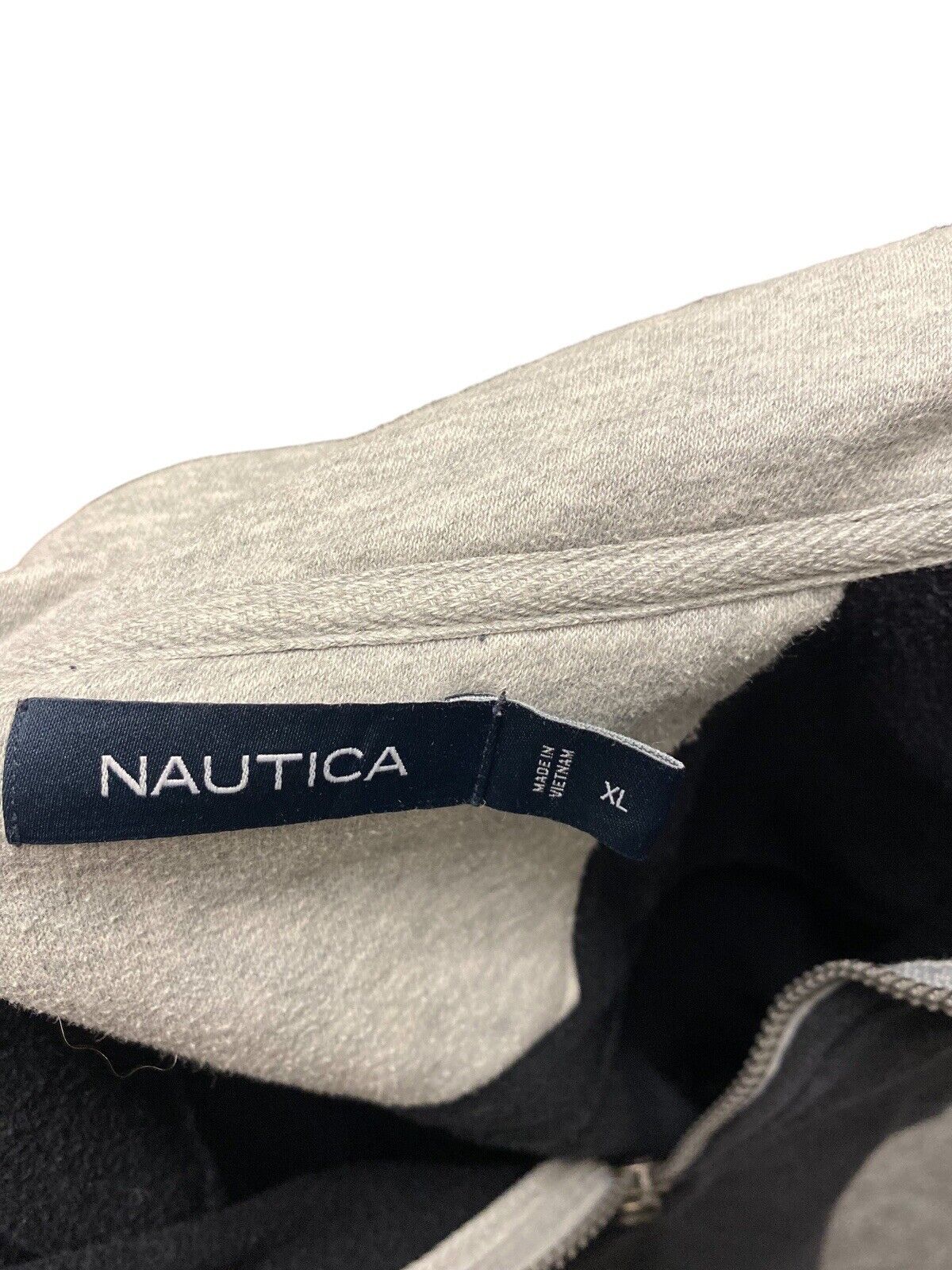 Nautica Sweatshirt Quarter Zip Jumper Embroidered Logo Black Mens XL