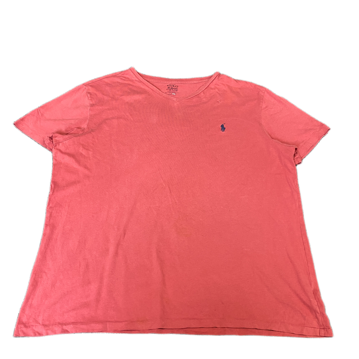 Ralph Lauren T-Shirt Womens XL Pink Short Sleeve V-Neck Pony Logo Pullover Tee