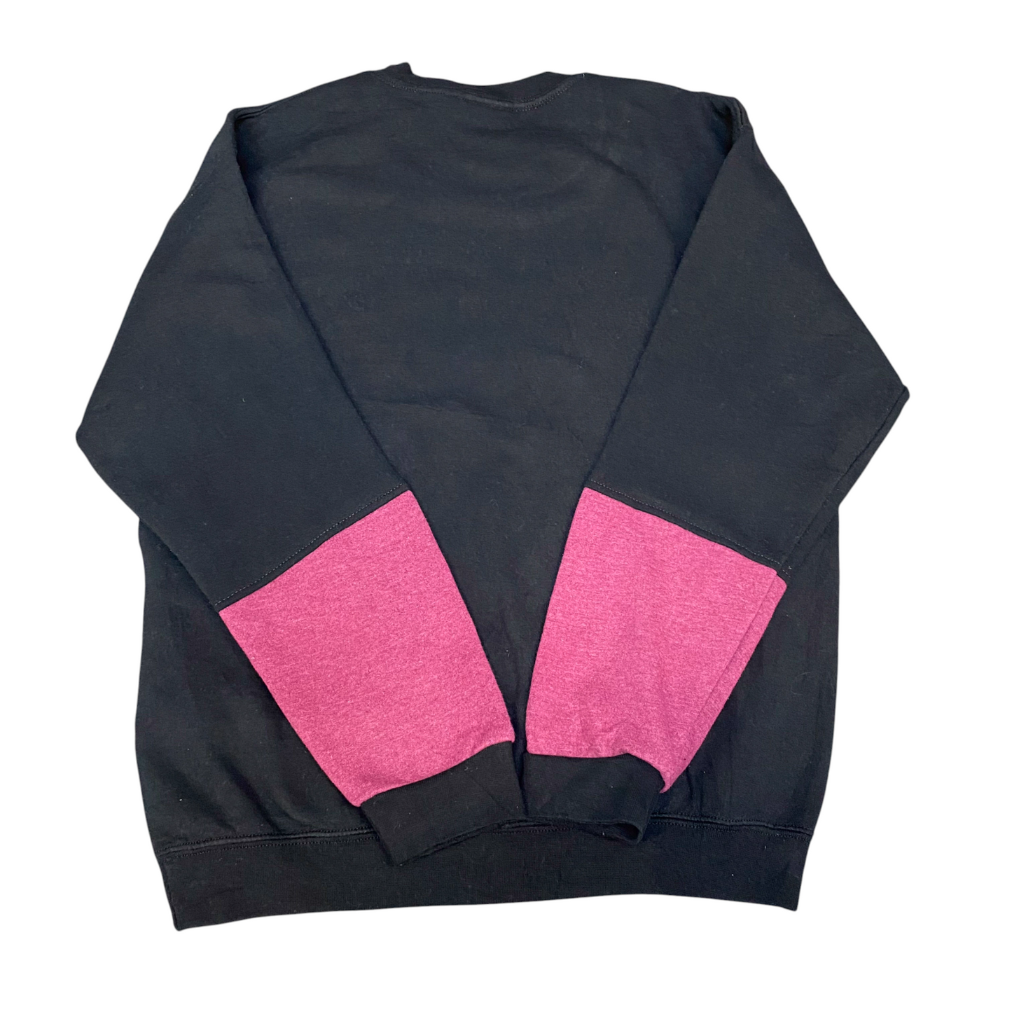 Nike Reworked Sweatshirt Mens M Pink Black Embroidered Spellout Logo Vintage Y2K