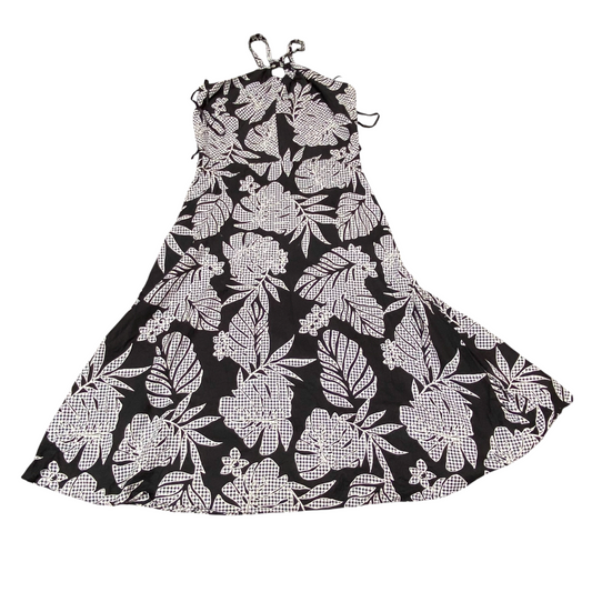 Roz & Ali Maxi Dress Womens S Black White Floral Halter Neck Back Zip Outdoor