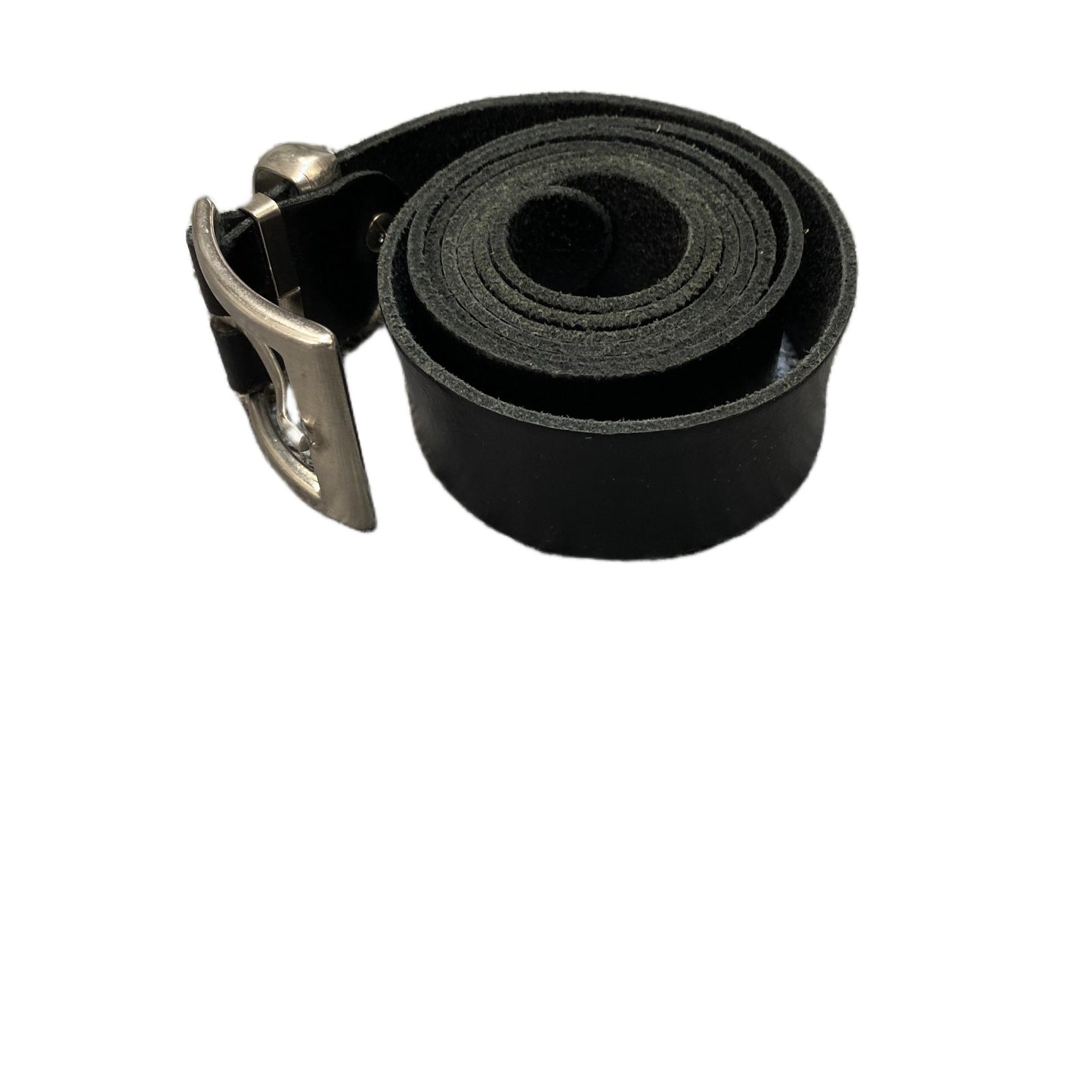 Jeans Fritz Waist Belt Mens Black Leather Adjustable Silver Pin Buckle 48 inches