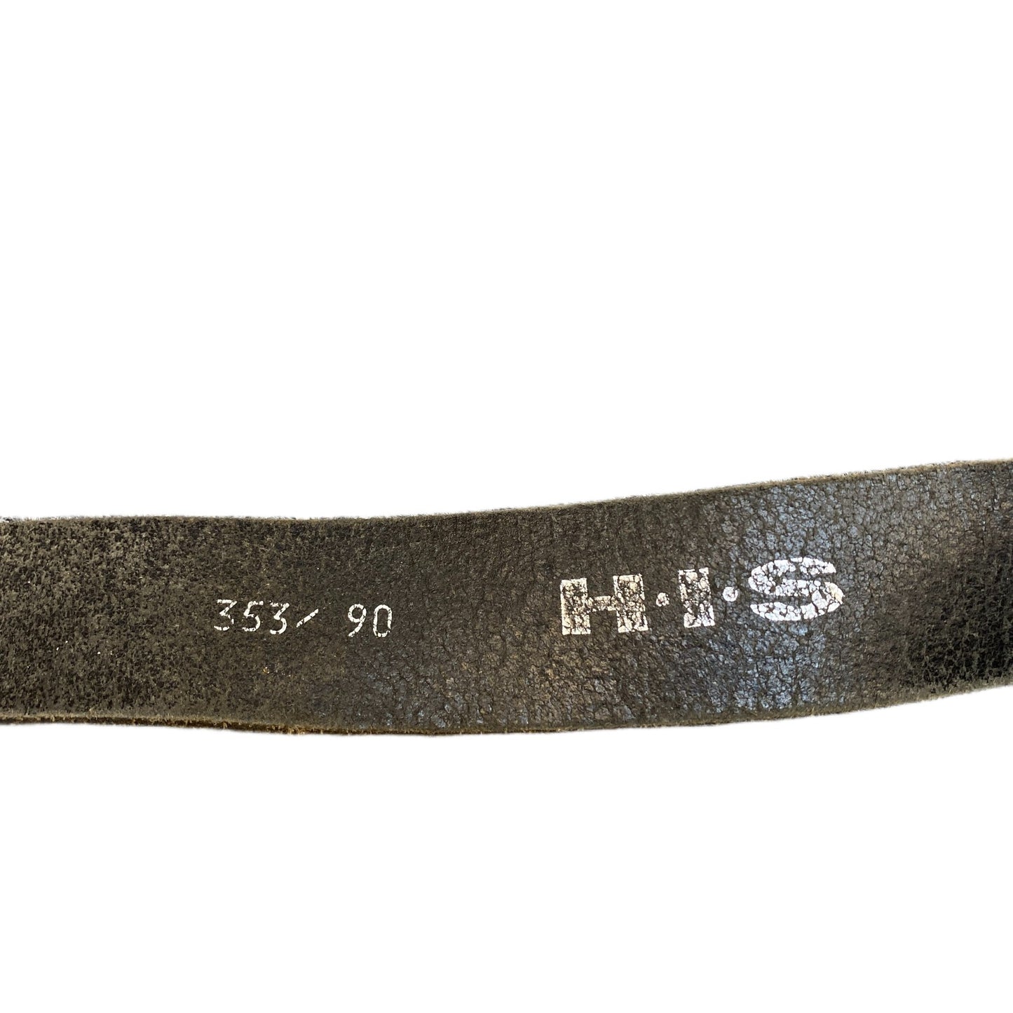 H.IS Waist Belt Mens Black Leather Adjustable Classic Silver Buckle 39.5 Inches