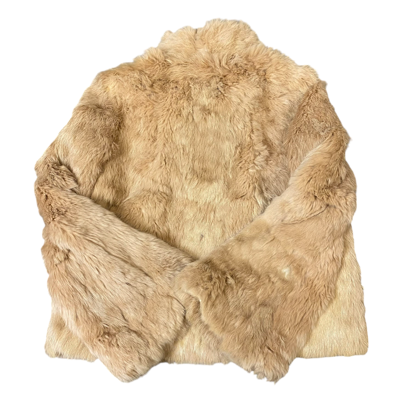 Vivayou Rabbit Fur Jacket Womens Medium Brown Fully Lined Cozy Warm Button Front