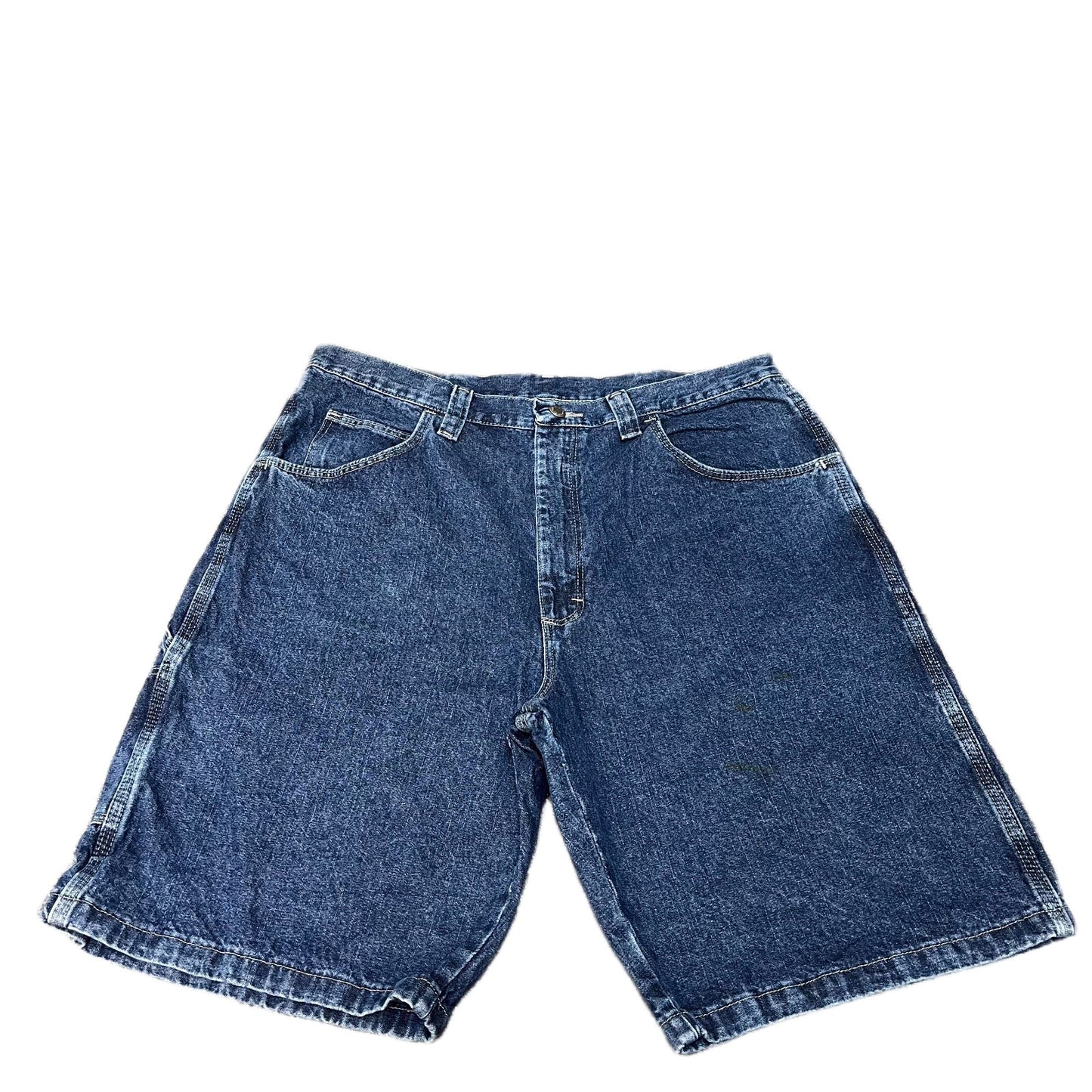 Wrangler Carpenter Shorts Fits as Mens X-Large 36" Waist Blue Denim Relaxed Fit