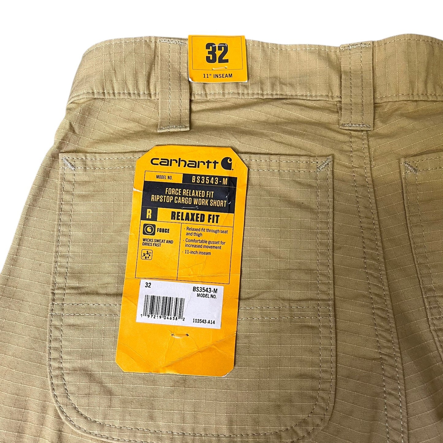 Carhartt Force Ripstop Cargo Work Shorts Fits as Men M 32" Waist Tan Relaxed Fit
