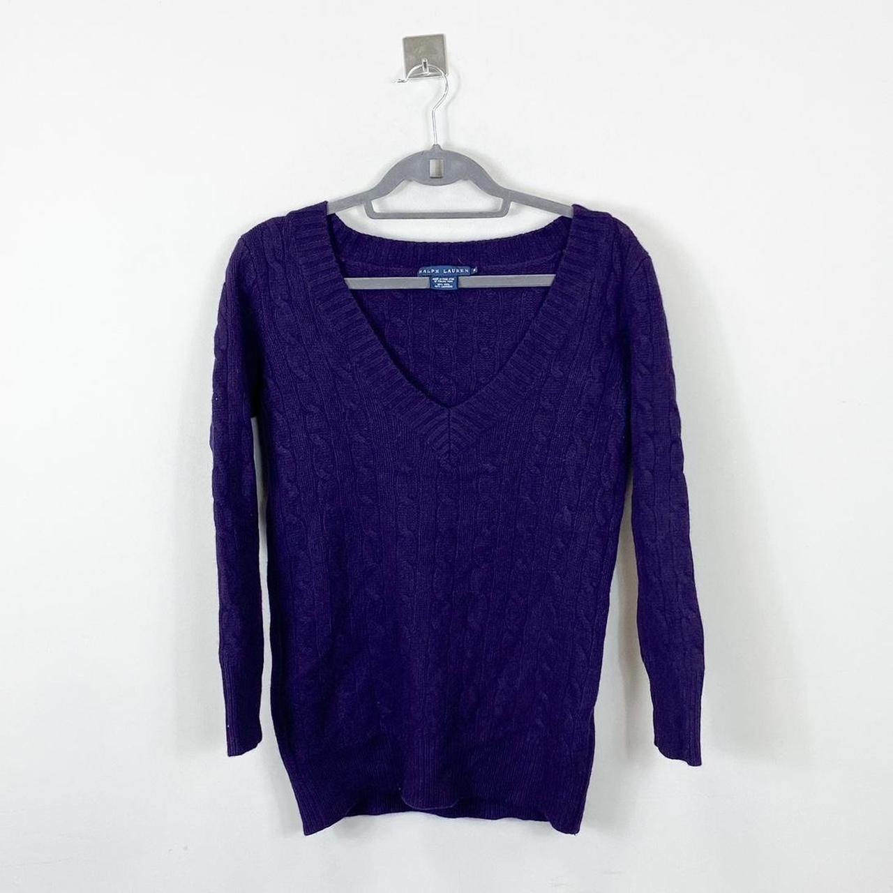 Ralph Lauren Cable Knitted Jumper Wool Purple Women’s M