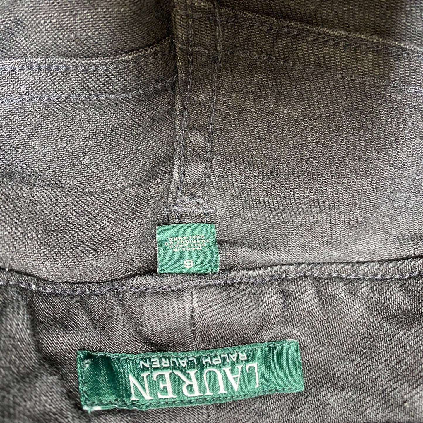Ralph Lauren Ankle Jeans Fits as Womens 30" Waist Black Embroidered Velvet Cuffs