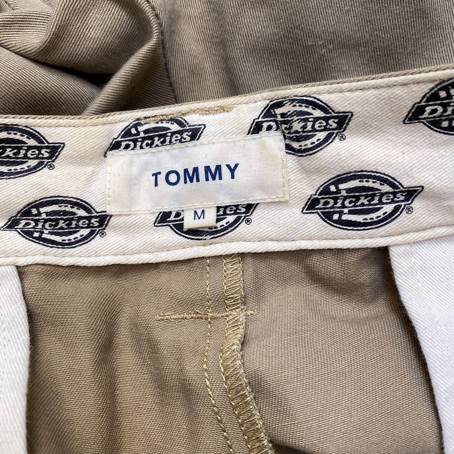 Dickies Tommy Trousers Mens Medium Beige Straight Fit Slash Pockets Workwear