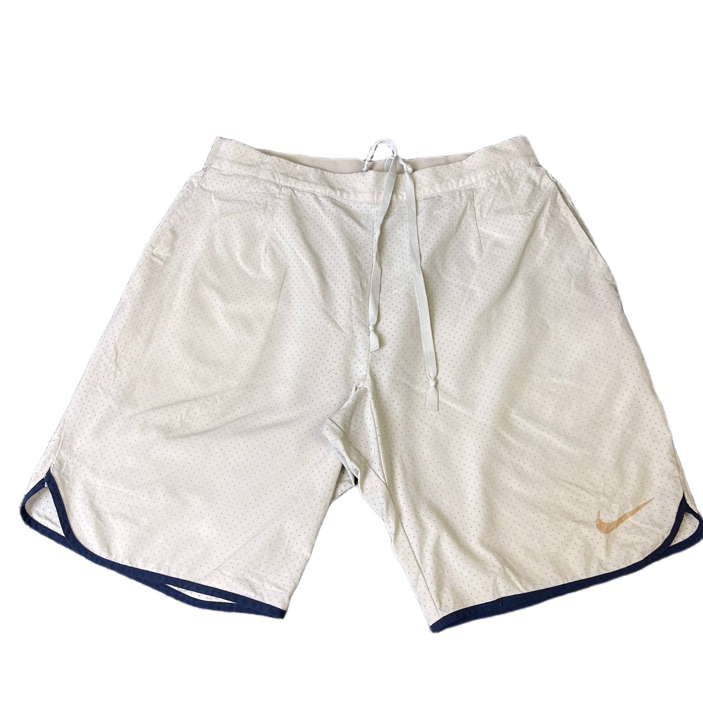 Nike Dri-FIT Mesh Shorts Mens Medium 30" Waist Beige Dolphin Hem Drawstring