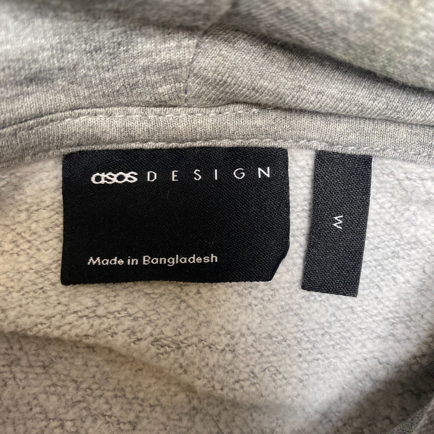 ASOS Design Hoodie Women Medium Grey Heather Ribbed Hem Raglan Sleeve Drawstring