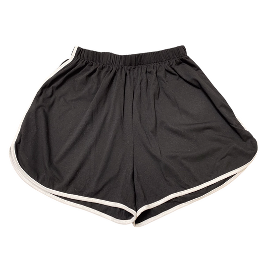 Romwe Sprinter Running Shorts Womens Small Black Elastic Waist Athletic Gym Fit