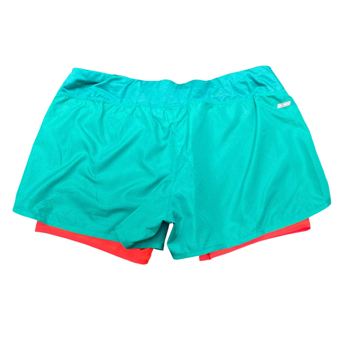 Running Sprinter Shorts Women Large Blue Semi Fitted Lined Stretch Elastic Waist