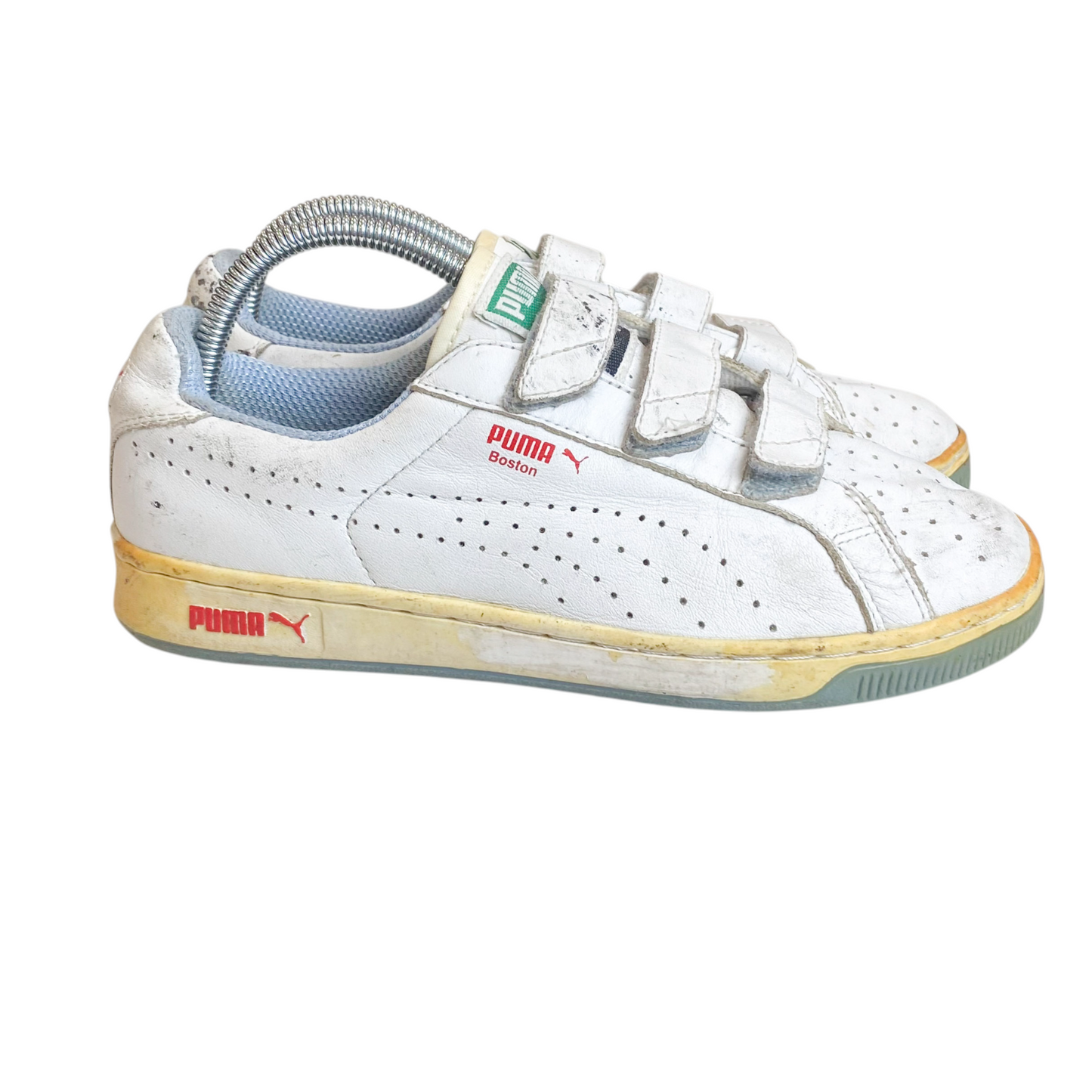 PUMA Boston Running Shoes Men's UK 5 White Leather Upper Low Top Strap